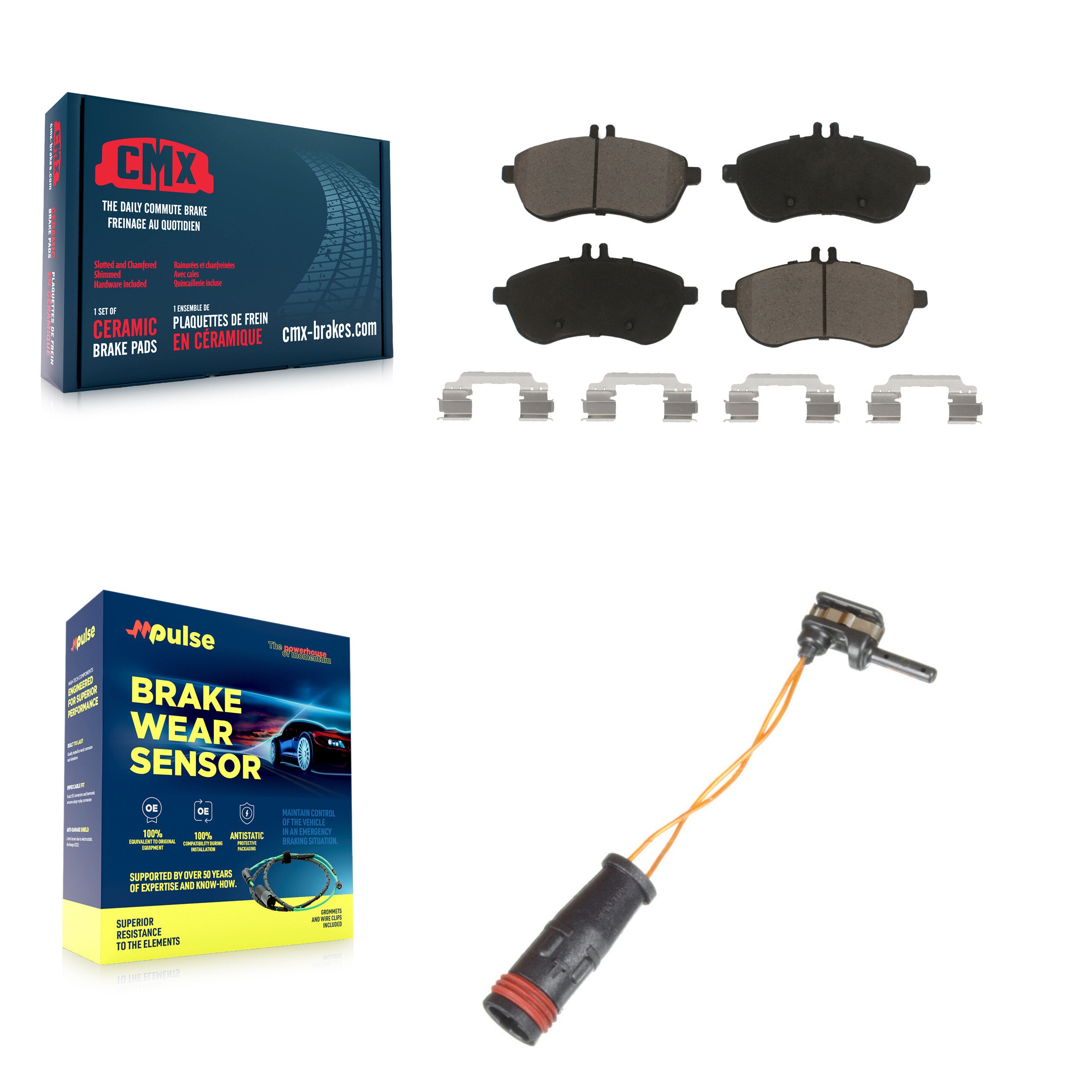 CMX KCW-100575 Disc Brake Pad for 2008-2015 Mercedes-Benz C250, Mercedes-Benz C300, Mercedes-Benz SLK250 & more - Front product image