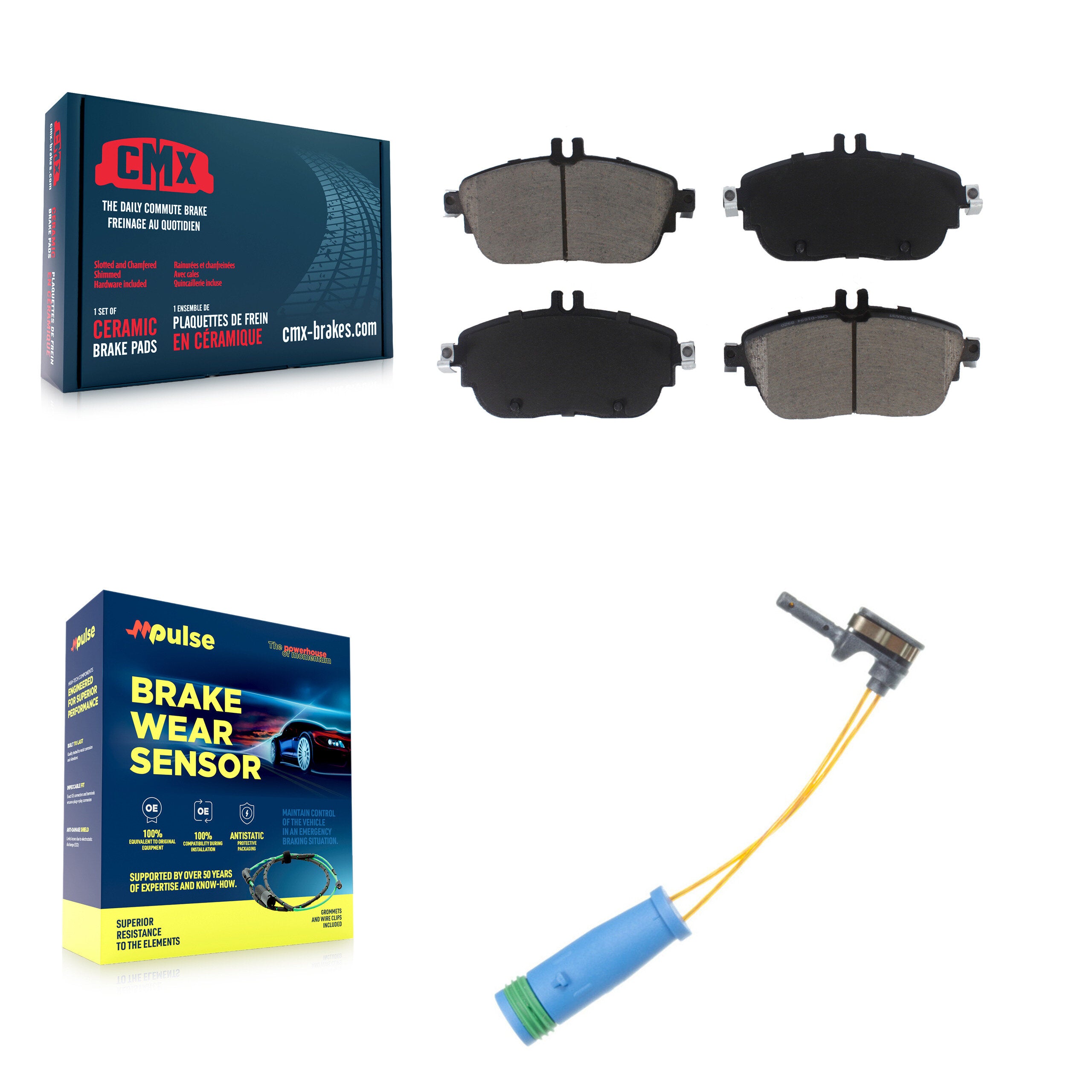 CMX KCW-100595 Disc Brake Pad for 2013-2020 Mercedes-Benz CLA250, Mercedes-Benz B250e, Mercedes-Benz GLA250 & more - Front product image