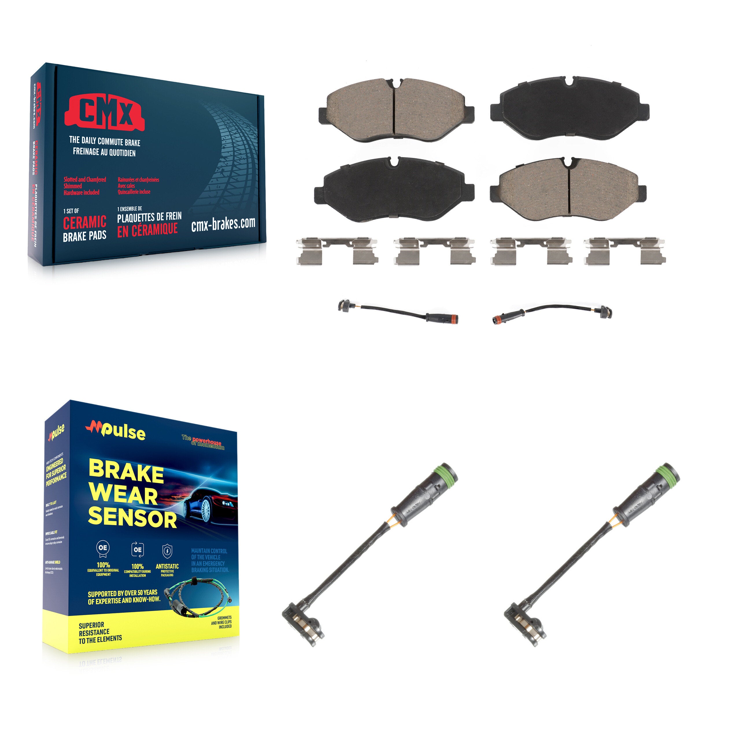 CMX KCW-100657 Disc Brake Pad for 2007-2023 Mercedes-Benz Metris, Mercedes-Benz Sprinter 2500, Dodge Sprinter 2500 & more - Front product image
