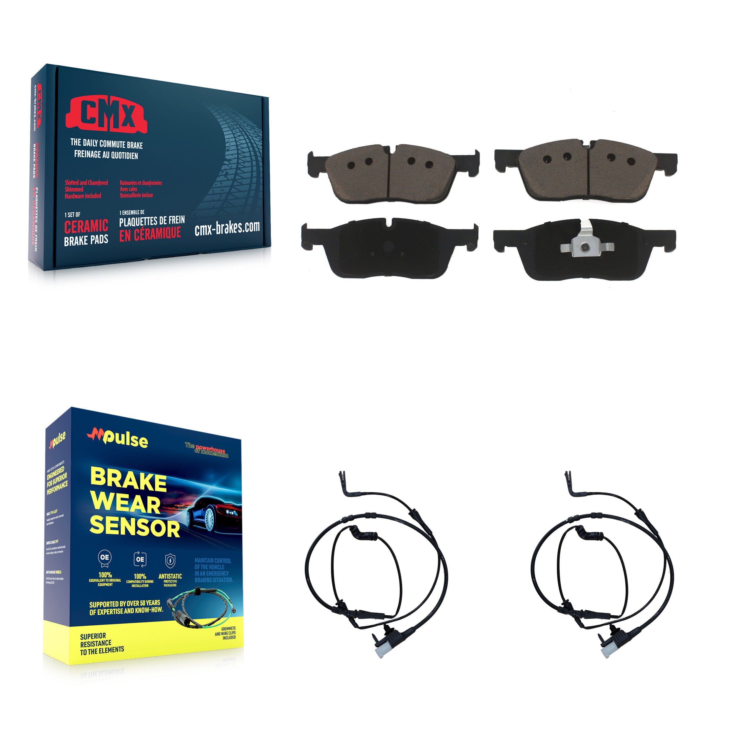 CMX KCW-100685 Disc Brake Pad for 2015-2019 Land Rover Discovery Sport, Land Rover Range Rover Evoque - Front product image