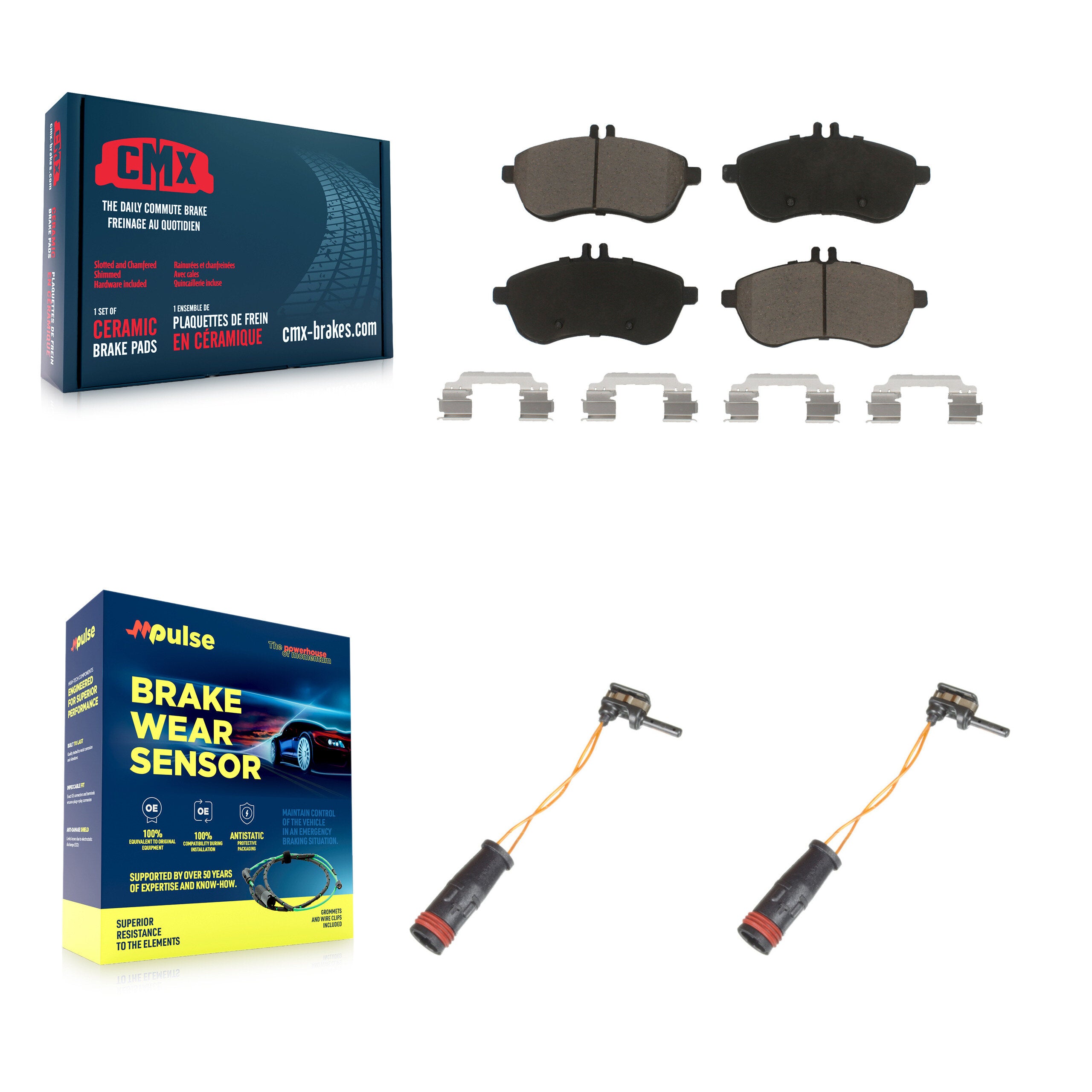 CMX KCW-100732 Disc Brake Pad for 2008-2015 Mercedes-Benz C250, Mercedes-Benz C300, Mercedes-Benz SLK250 & more - Front product image