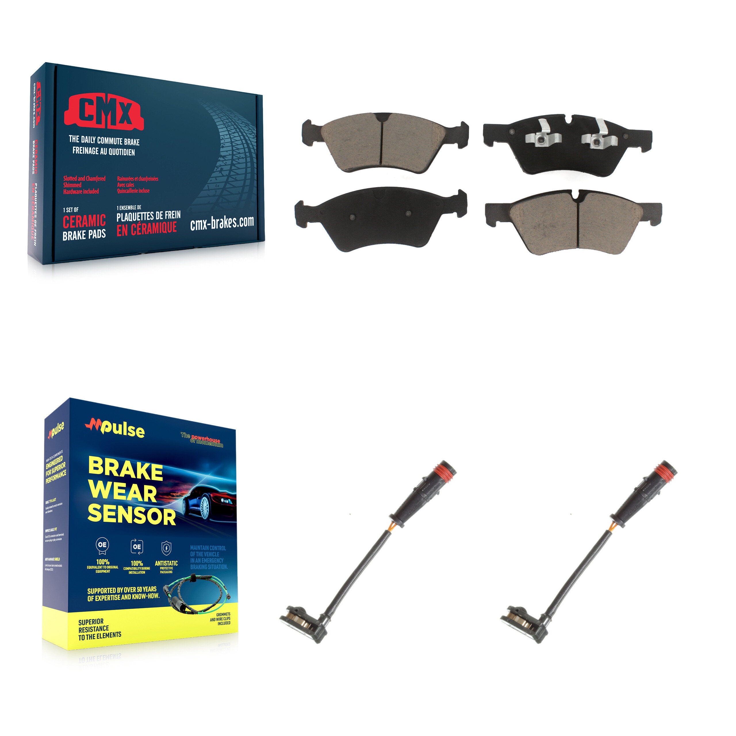 CMX KCW-100735 Disc Brake Pad for 2005-2013 Mercedes-Benz ML350, Mercedes-Benz R350, Mercedes-Benz G55 AMG & more - Front product image