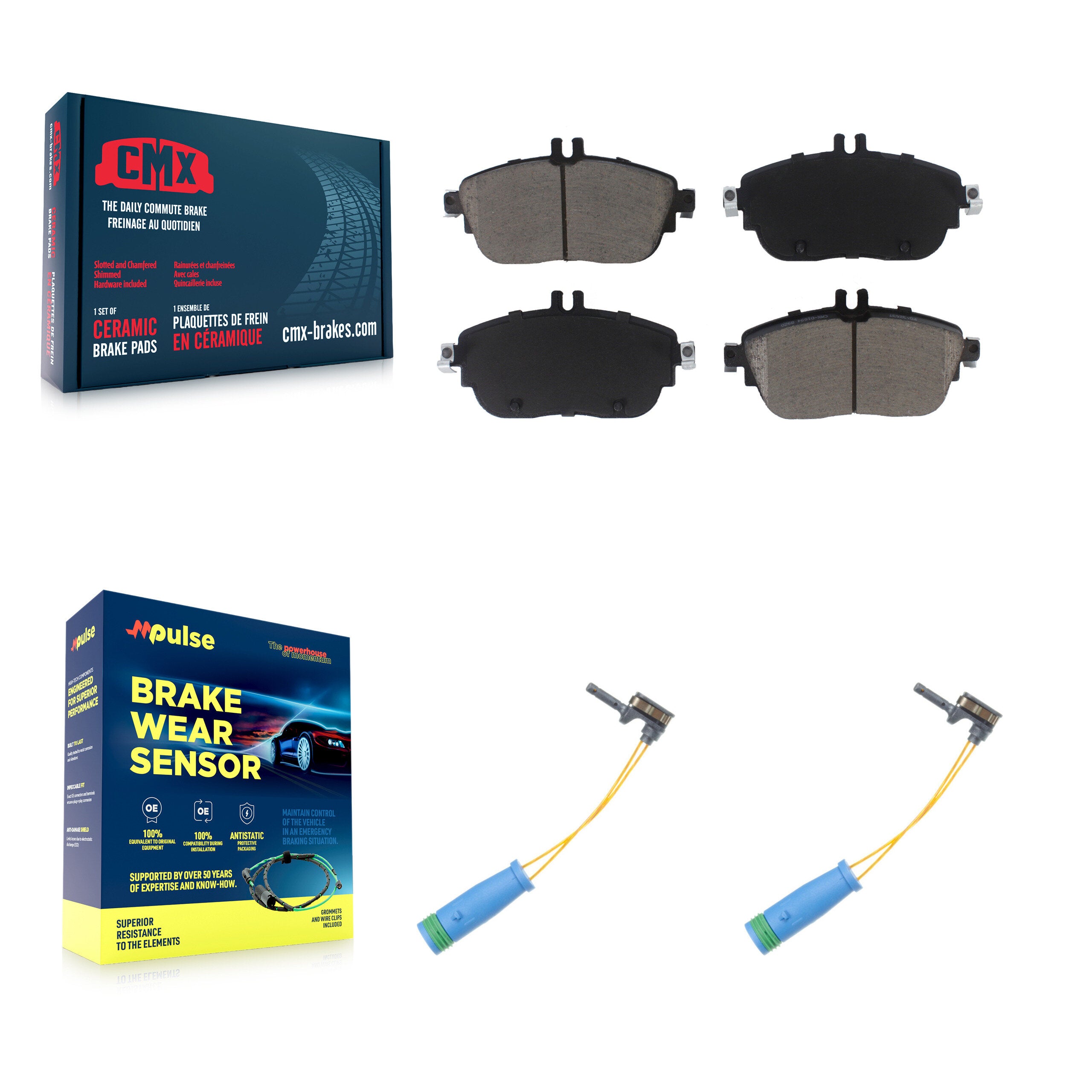 CMX KCW-100752 Disc Brake Pad for 2013-2020 Mercedes-Benz CLA250, Mercedes-Benz B250e, Mercedes-Benz GLA250 & more - Front product image