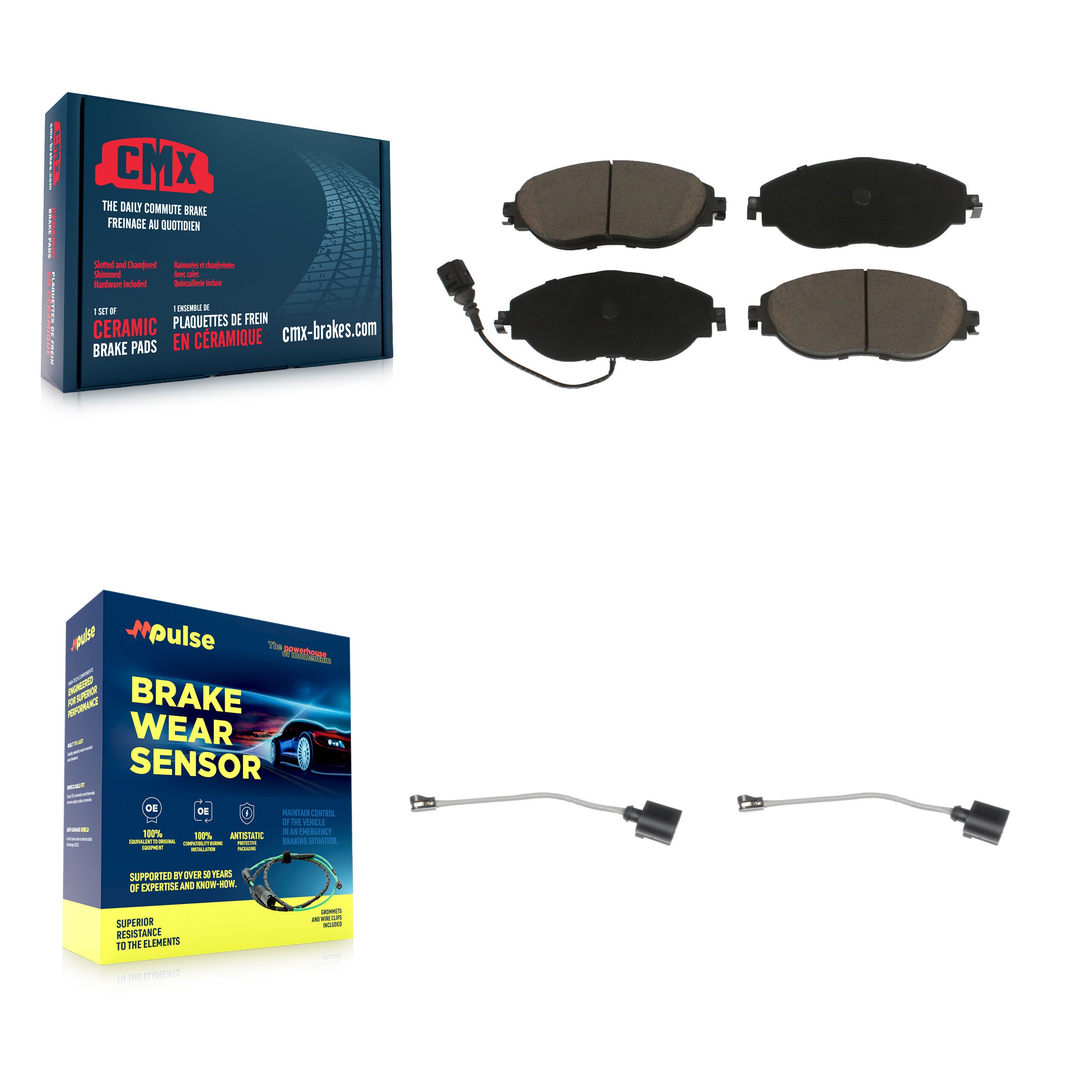 CMX KCW-100755 Disc Brake Pad for 2015-2024 Volkswagen Jetta, Audi Q3, Volkswagen Tiguan & more - Front product image