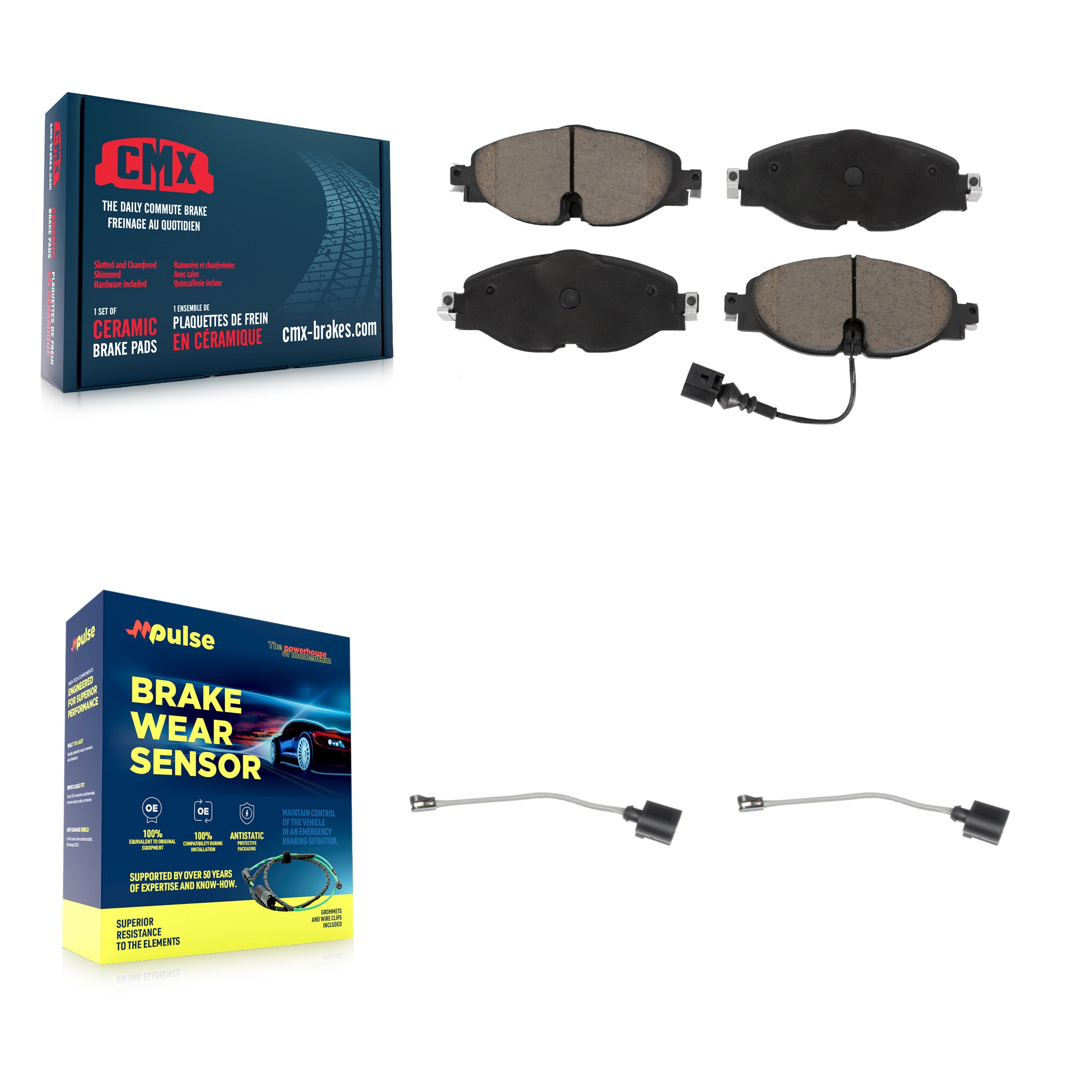 CMX KCW-100756 Disc Brake Pad for 2015-2024 Volkswagen Jetta, Volkswagen Taos, Audi TT Quattro & more - Front product image