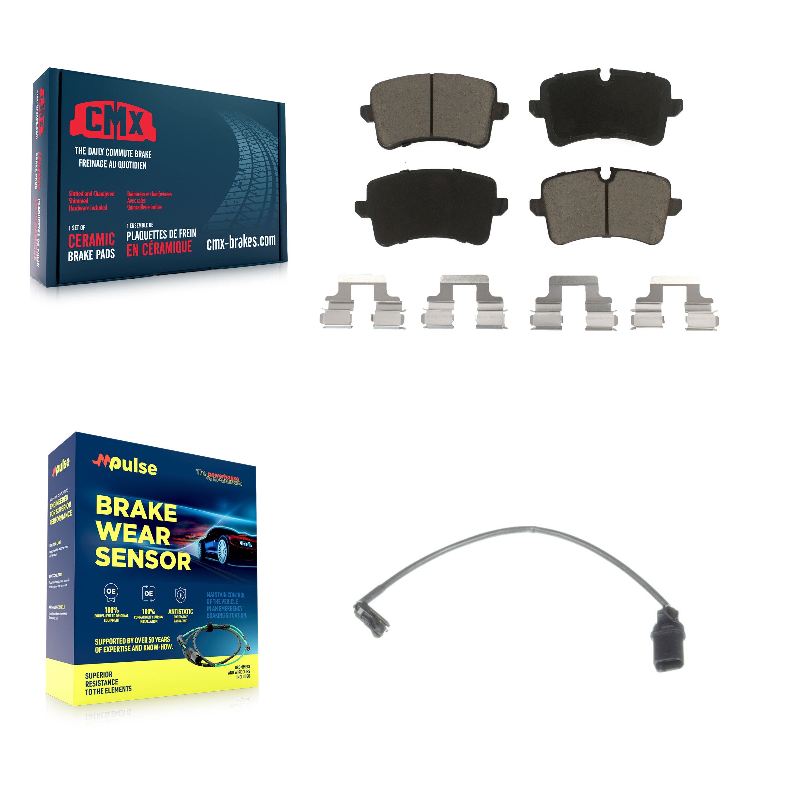 CMX KCW-100774 Disc Brake Pad for 2012-2018 Audi RS7, Porsche Macan, Audi A7 Quattro & more - Rear product image