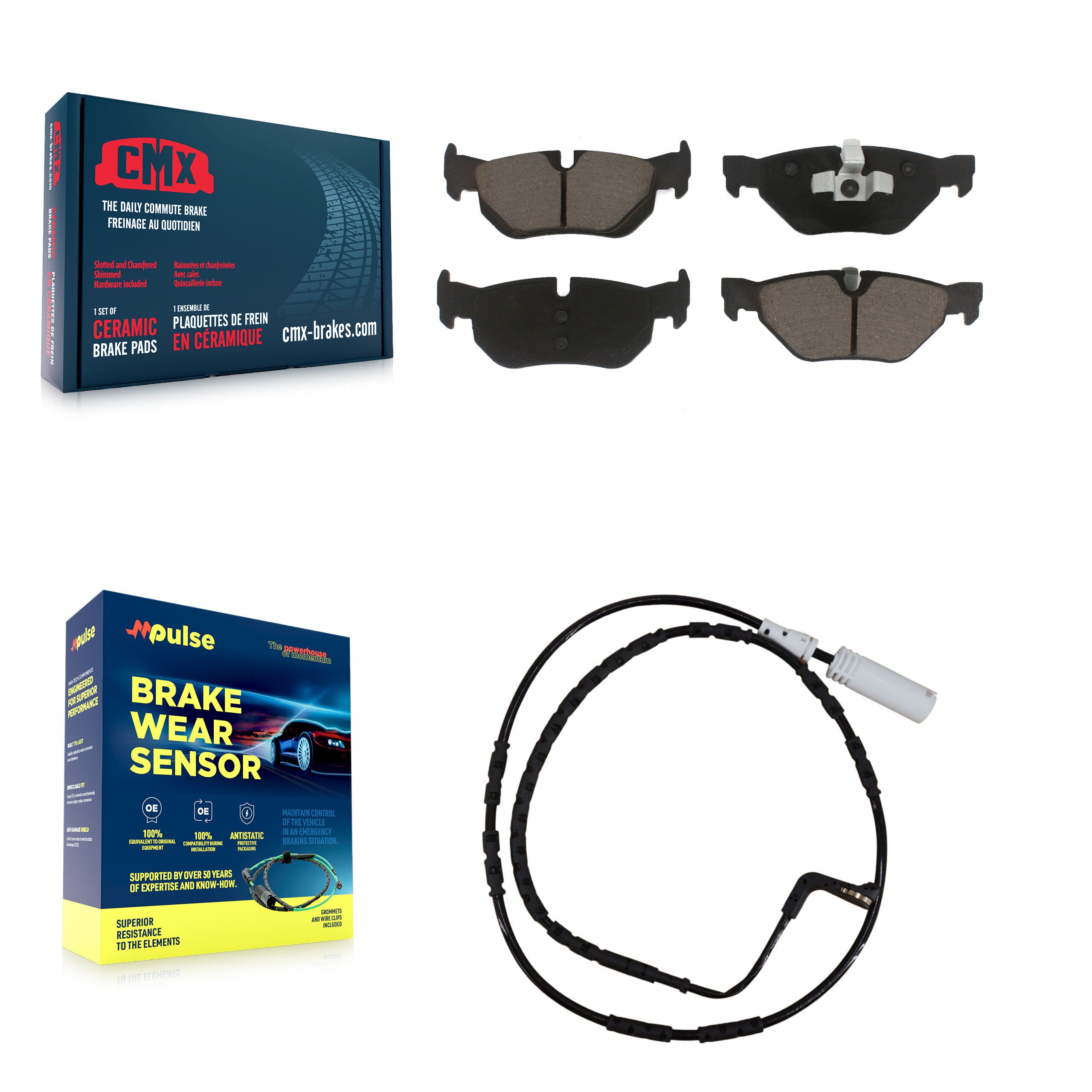 CMX KCW-100794 Disc Brake Pad for 2006-2012 BMW 120i, BMW 328i xDrive, BMW 128i & more - Rear product image