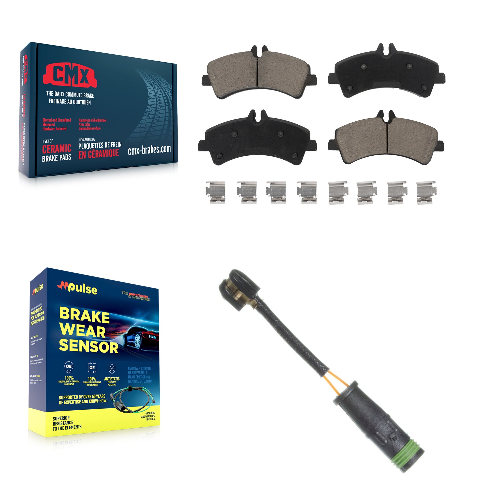 CMX KCW-100812 Disc Brake Pad for 2010-2018 Freightliner Sprinter 3500XD, Mercedes-Benz Sprinter 3500, Mercedes-Benz Sprinter 3500XD - Rear product image