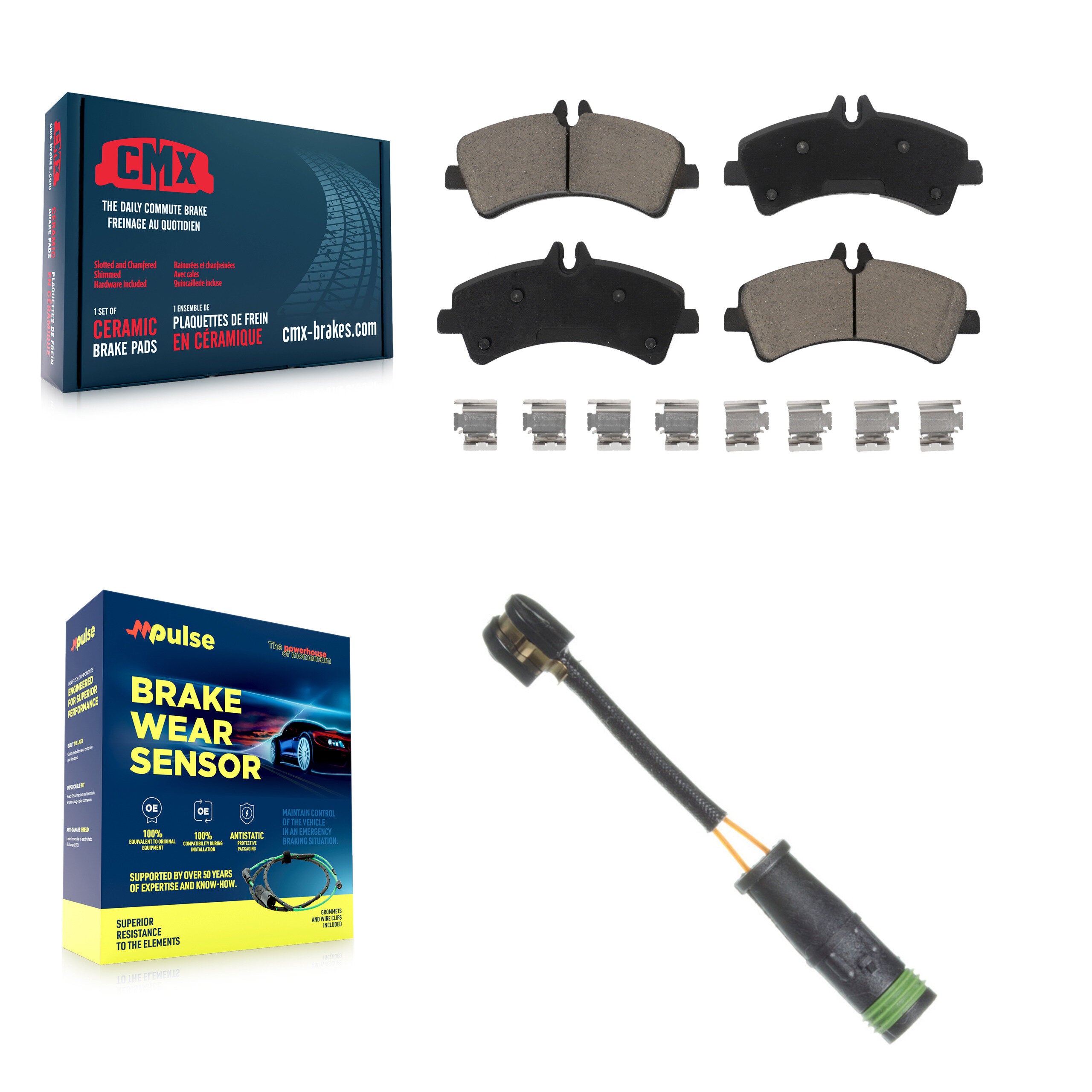 CMX KCW-100812 Disc Brake Pad for 2010-2018 Freightliner Sprinter 3500XD, Mercedes-Benz Sprinter 3500, Mercedes-Benz Sprinter 3500XD - Rear product image