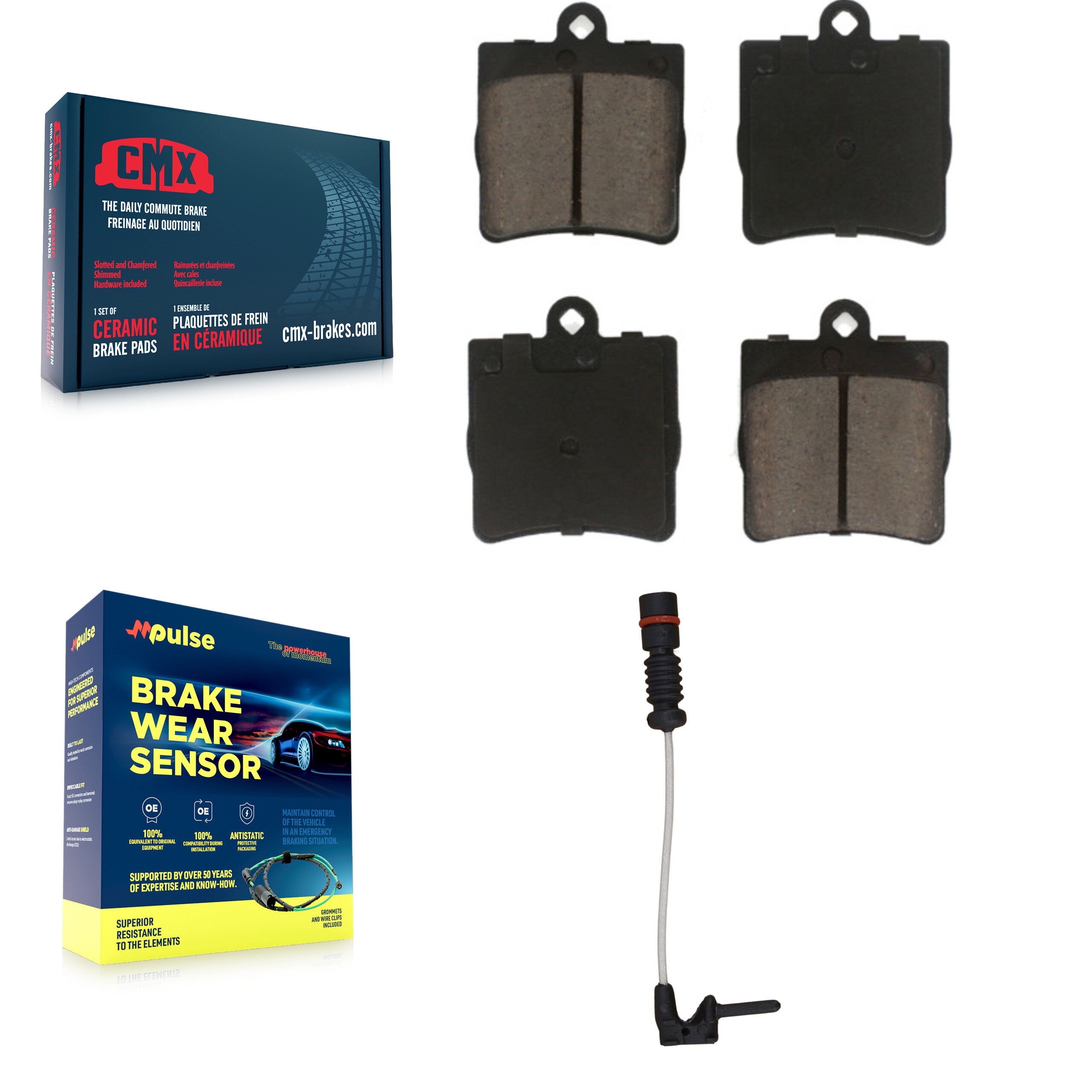 CMX KCW-100820 Disc Brake Pad for 1998-2008 Chrysler Crossfire, Mercedes-Benz C230, Mercedes-Benz C280 & more - Rear product image