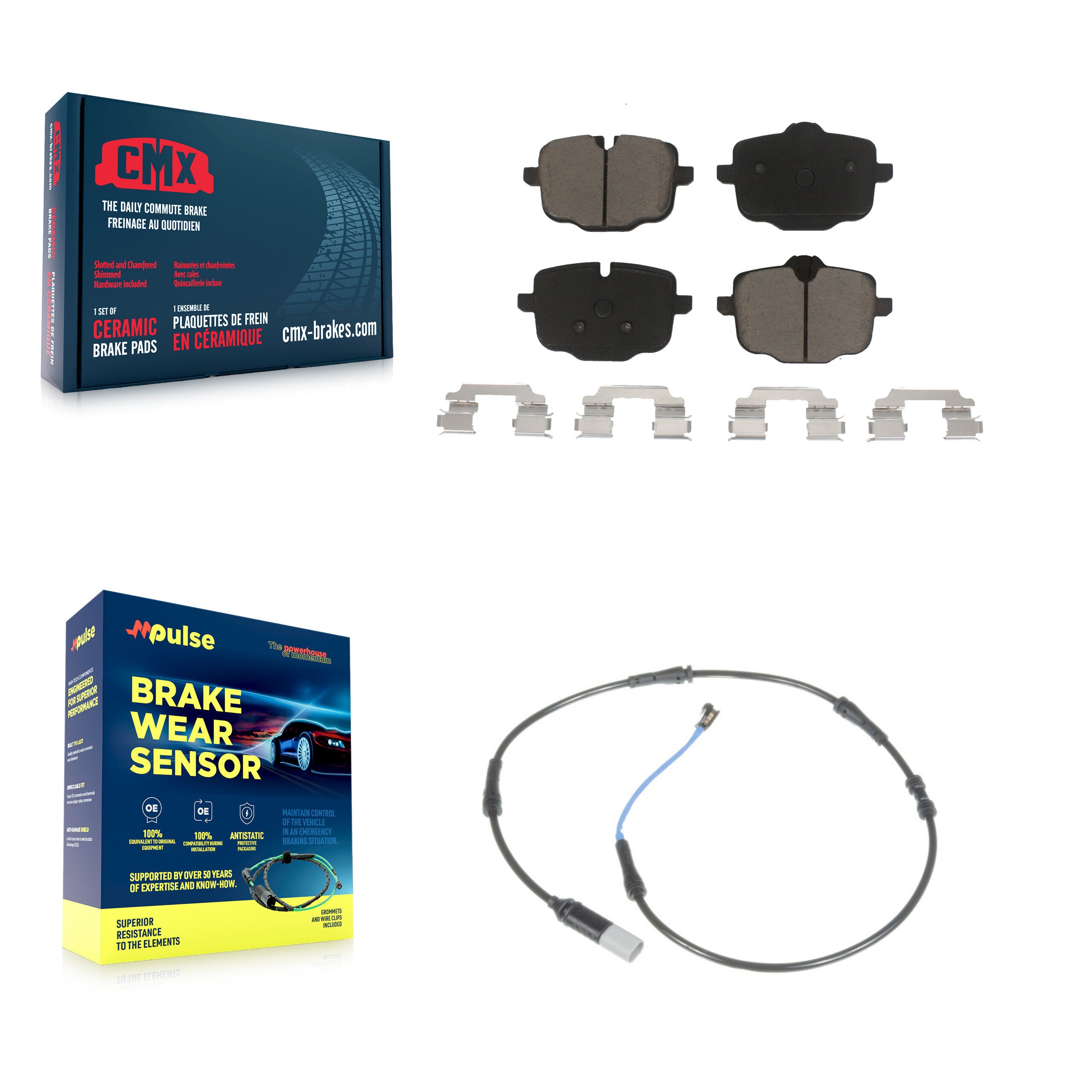 CMX KCW-100828 Disc Brake Pad for 2011-2019 BMW 640i, BMW 640i Gran Coupe, BMW 640i xDrive & more - Rear product image
