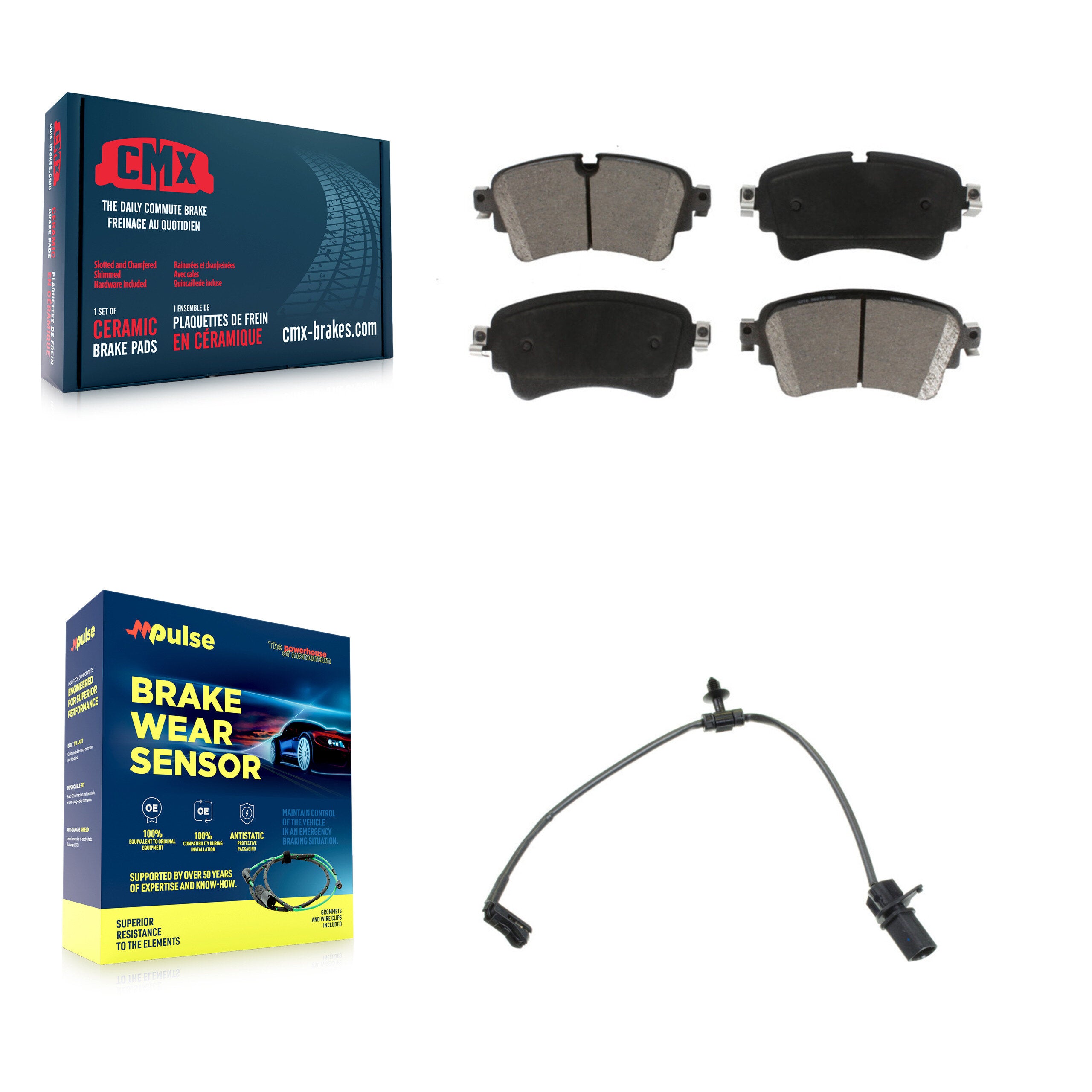CMX KCW-100852 Disc Brake Pad for 2017-2021 Audi RS5, Audi RS5 Sportback, Audi A4 & more - Rear product image