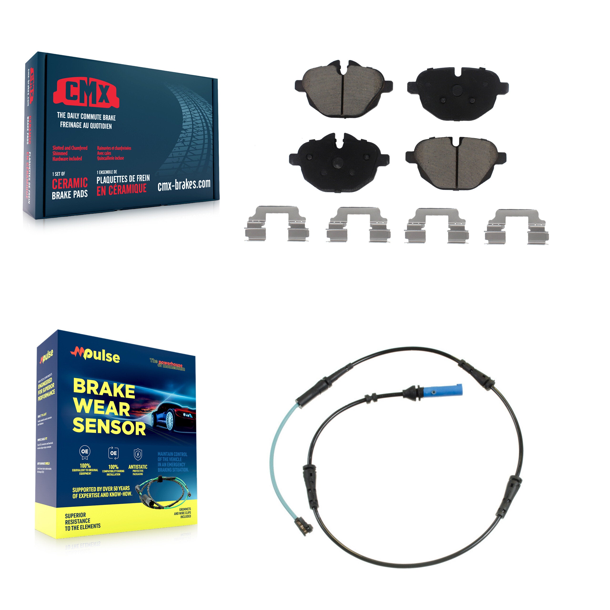 CMX KCW-100868 Disc Brake Pad for 2017-2023 BMW 530e, BMW 530e xDrive, BMW 530i & more - Rear product image