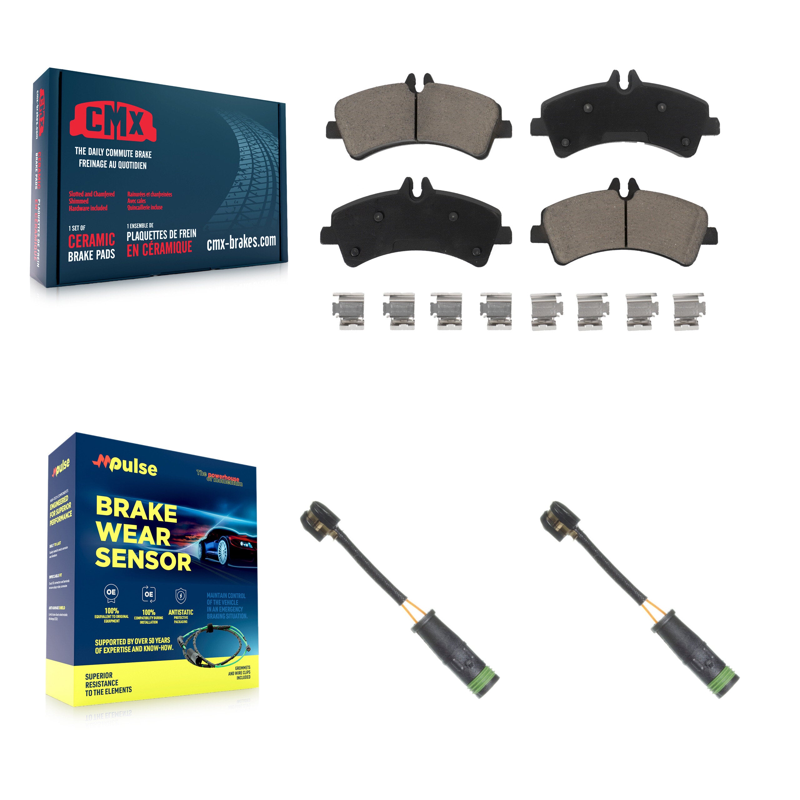 CMX KCW-100935 Disc Brake Pad for 2010-2018 Freightliner Sprinter 3500XD, Mercedes-Benz Sprinter 3500, Mercedes-Benz Sprinter 3500XD - Rear product image