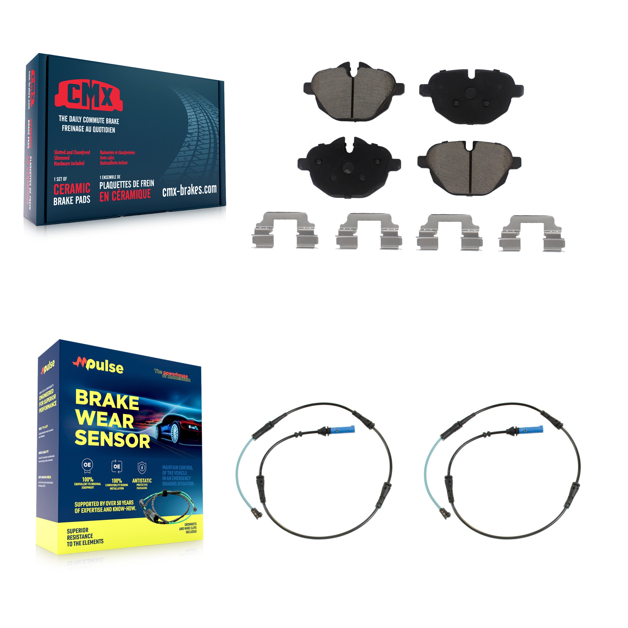 CMX KCW-100991 Disc Brake Pad for 2017-2023 BMW 530e, BMW 530e xDrive, BMW 530i & more - Rear product image