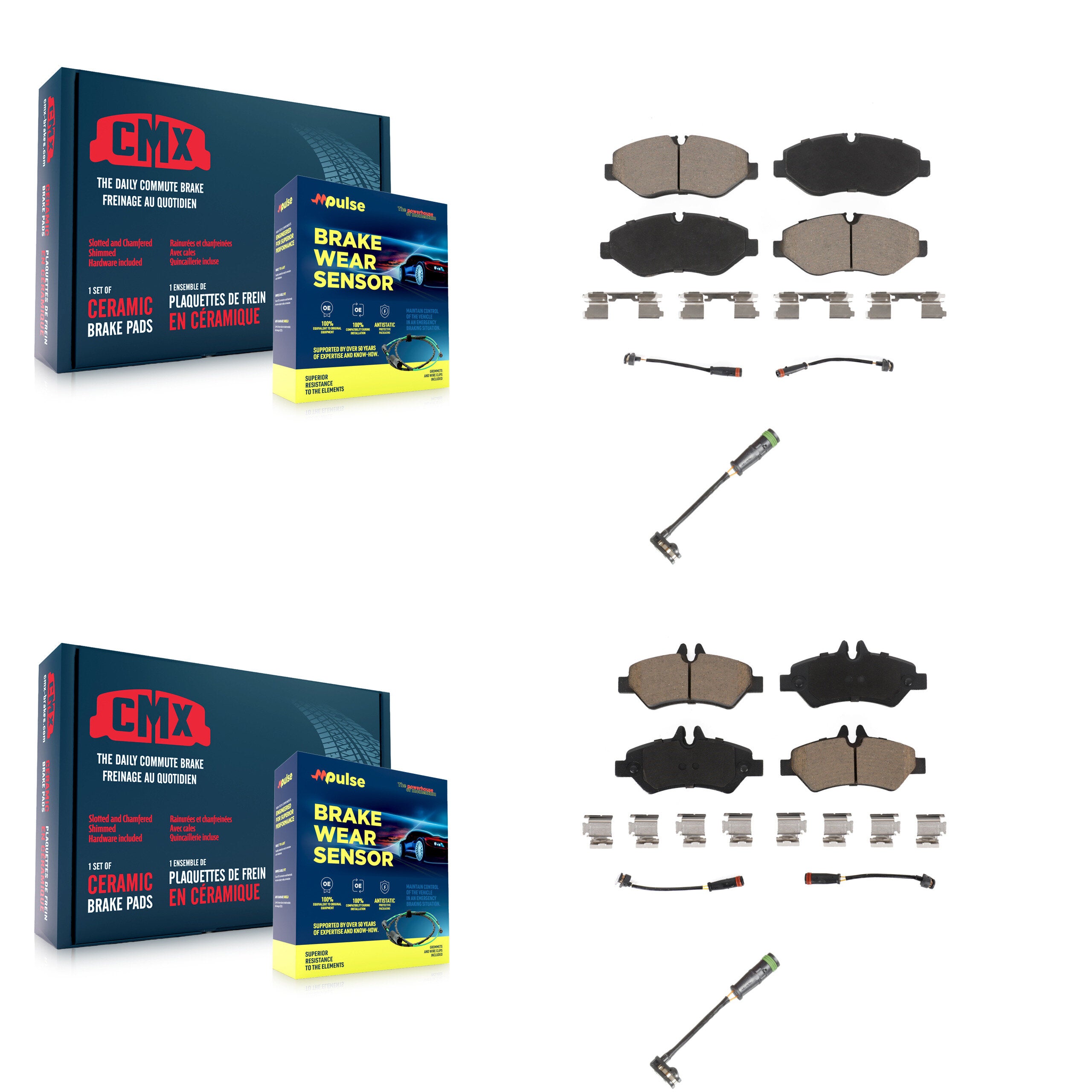 CMX KCW-101010 Disc Brake Pad for 2010-2018 Freightliner Sprinter 2500 - Front and Rear product image