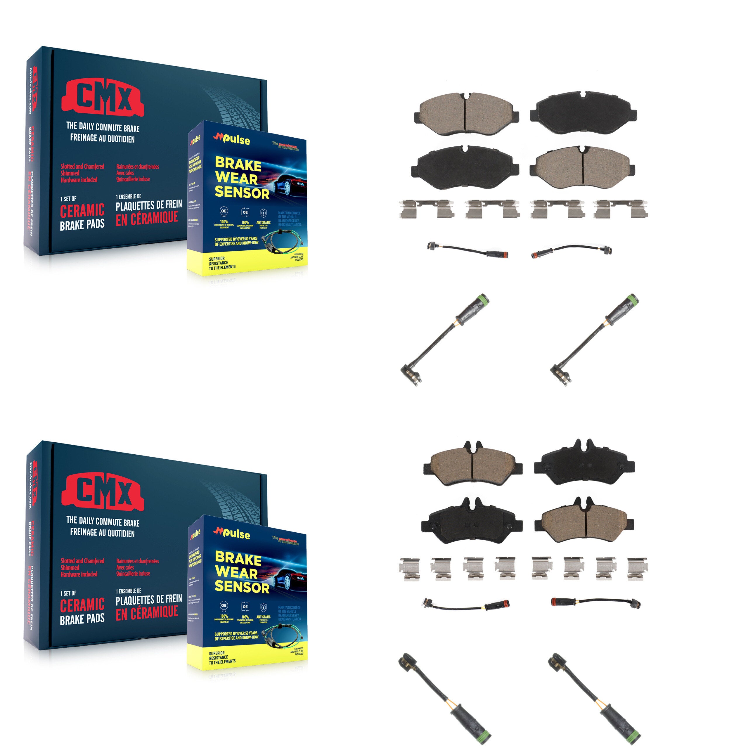 CMX KCW-101032 Disc Brake Pad for 2007-2009 Freightliner Sprinter 2500 - Front and Rear product image