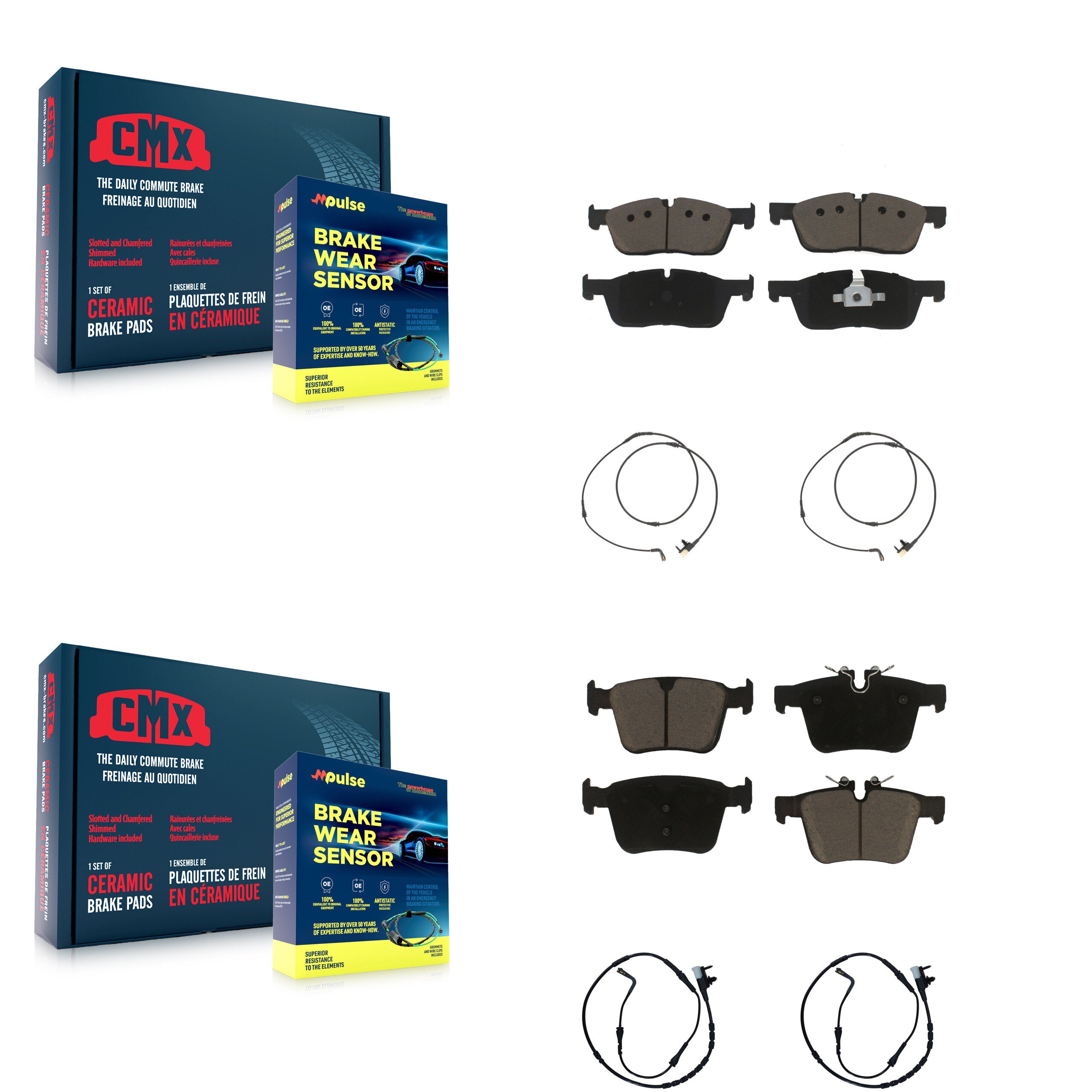 CMX KCW-101075 Disc Brake Pad for 2017-2020 Jaguar F-Pace, Land Rover Range Rover Velar - Front and Rear product image