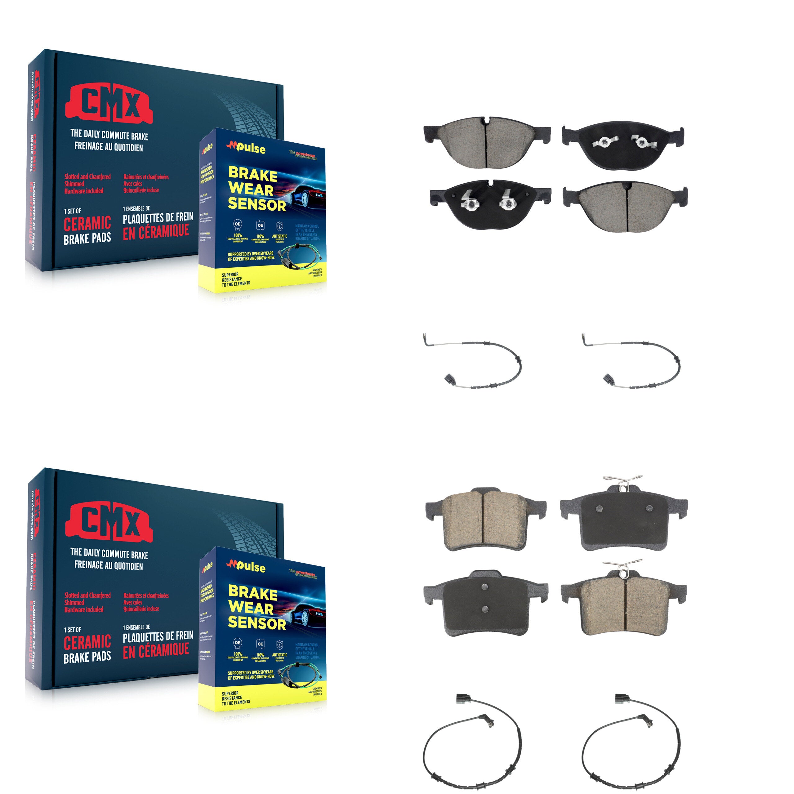 CMX KCW-101080 Disc Brake Pad for 2010-2016 Jaguar XJ, Jaguar XJR, Jaguar XF & more - Front and Rear product image