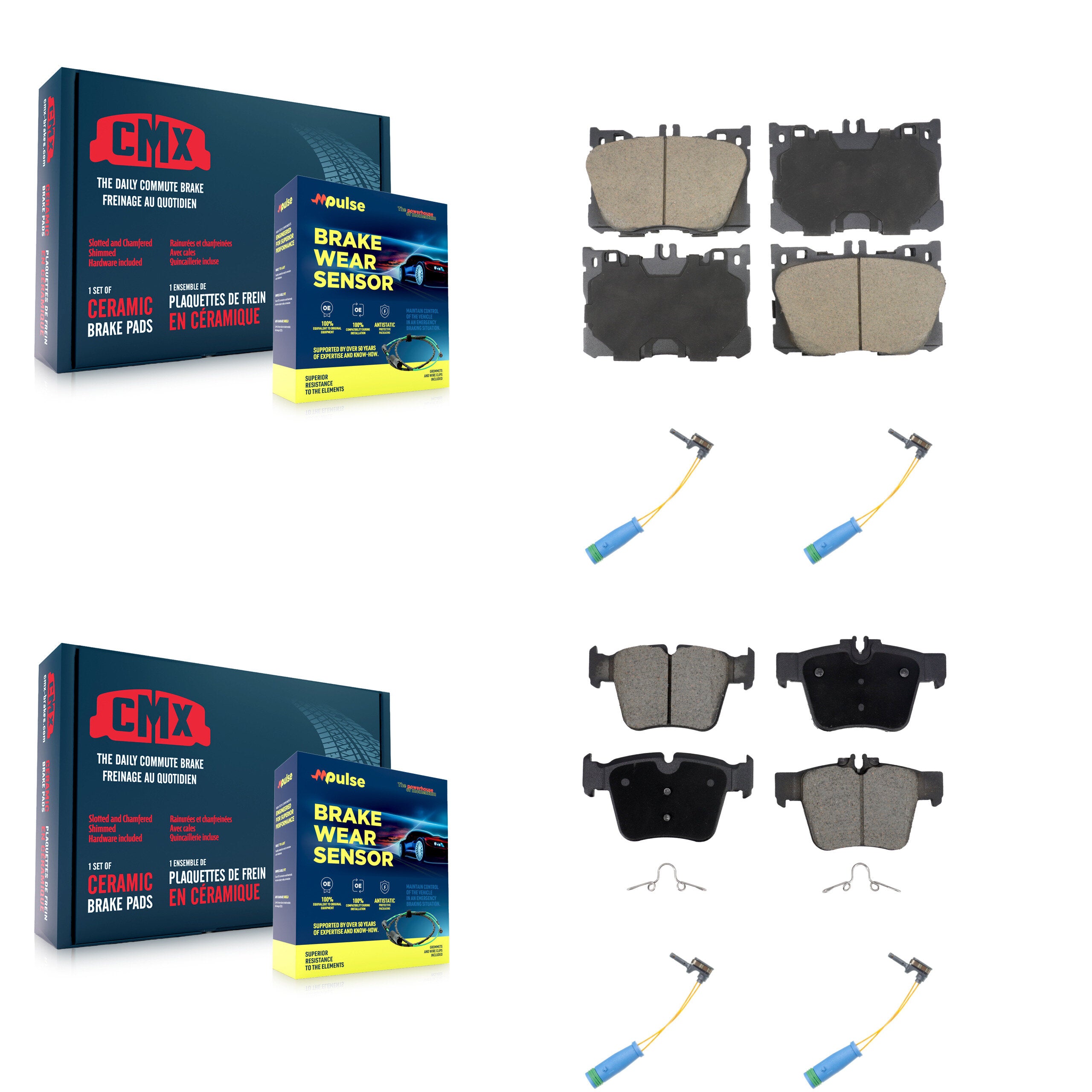 CMX KCW-101086 Disc Brake Pad for 2016-2023 Mercedes-Benz C43 AMG, Mercedes-Benz GLC43 AMG, Mercedes-Benz GLC300 & more - Front and Rear product image