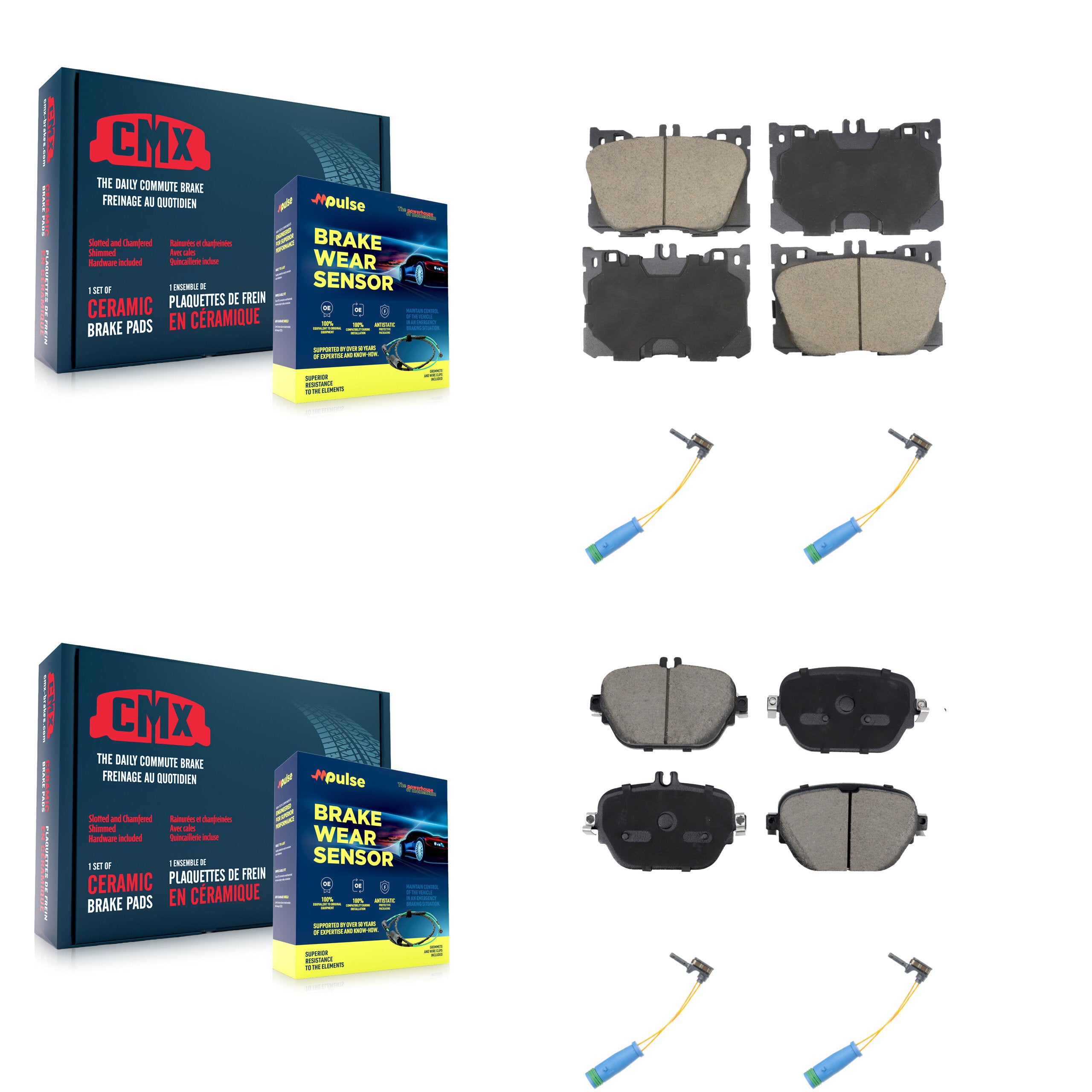 CMX KCW-101087 Disc Brake Pad for 2017-2023 Mercedes-Benz CLS53 AMG, Mercedes-Benz E450, Mercedes-Benz E53 AMG & more - Front and Rear product image
