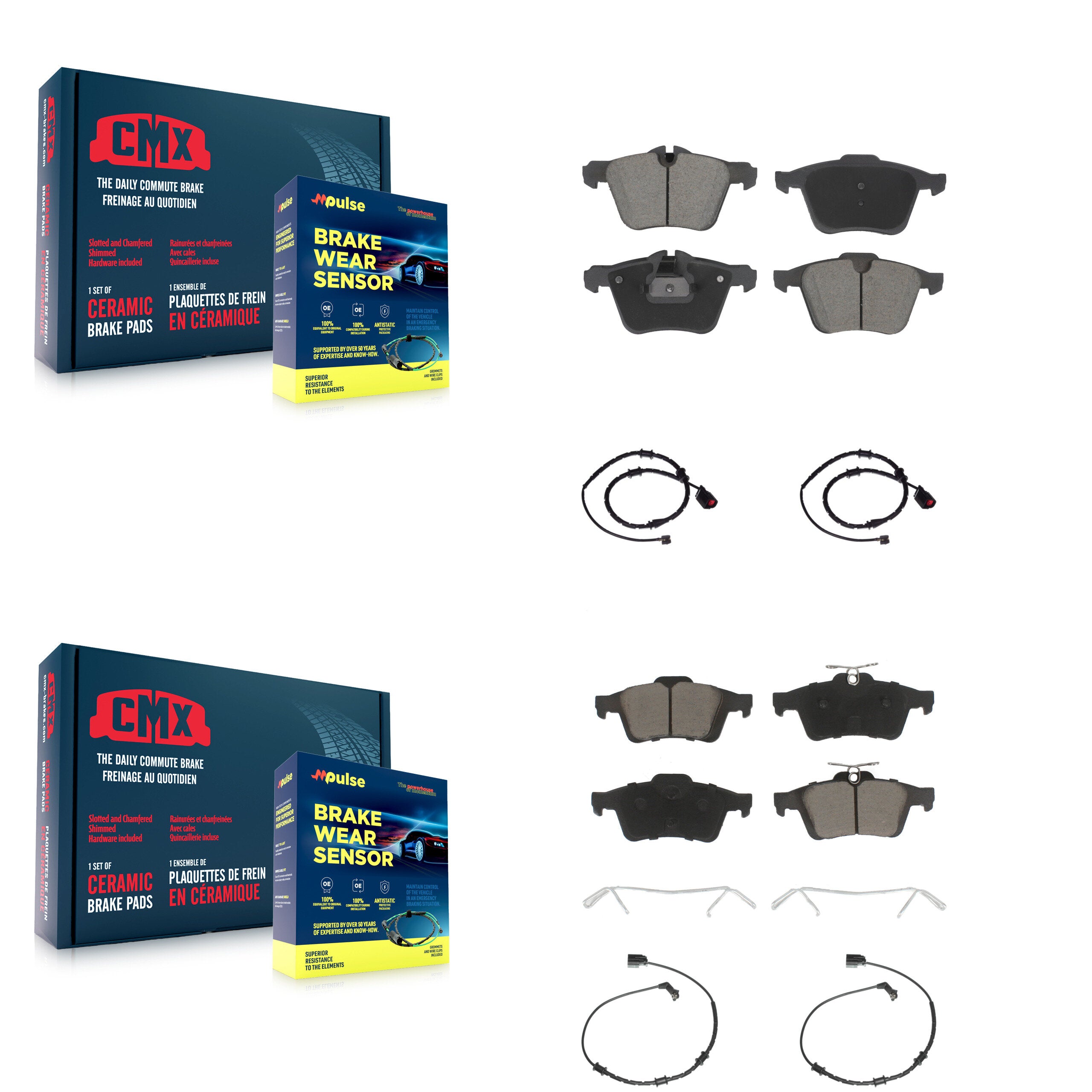 CMX KCW-101094 Disc Brake Pad for 2014-2015 Jaguar XJ - Front and Rear product image