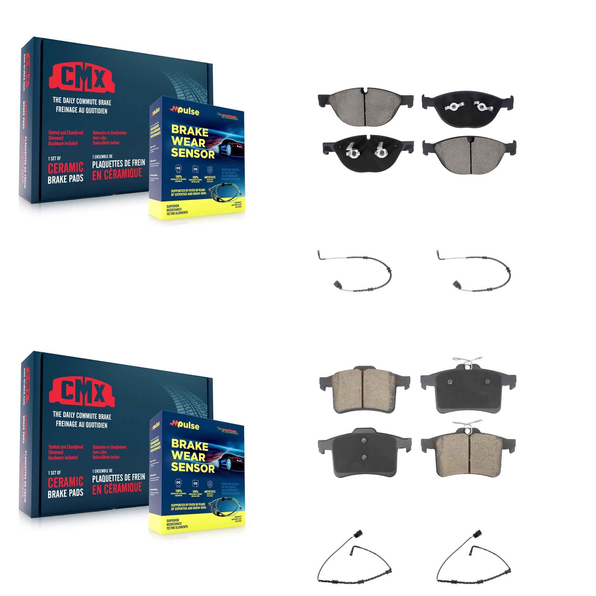 CMX KCW-101100 Disc Brake Pad for 2010-2016 Jaguar XJ, Jaguar XJR - Front and Rear product image