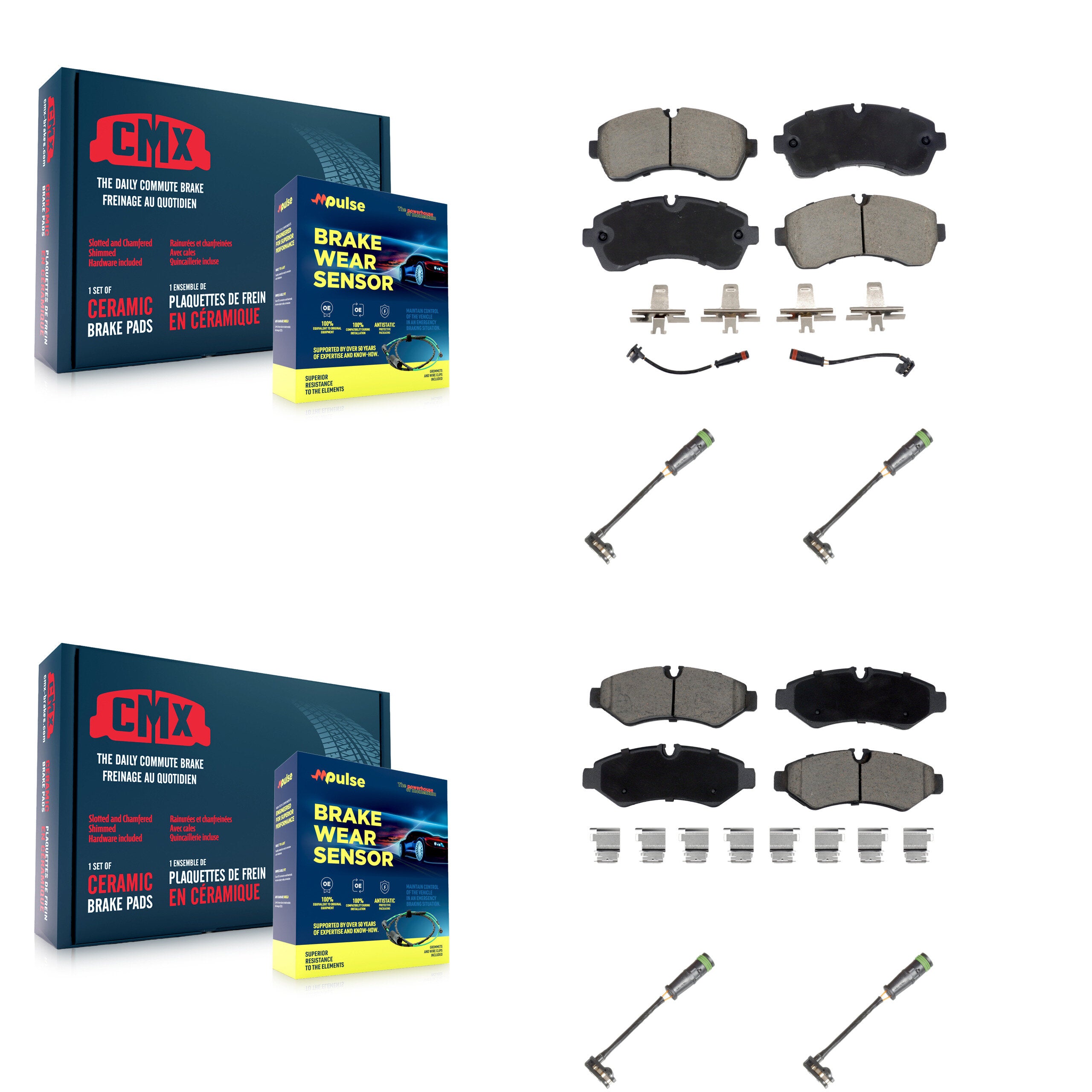 CMX KCW-101111 Disc Brake Pad for 2019-2021 Freightliner Sprinter 3500, Freightliner Sprinter 1500, Freightliner Sprinter 2500 - Front and Rear product image