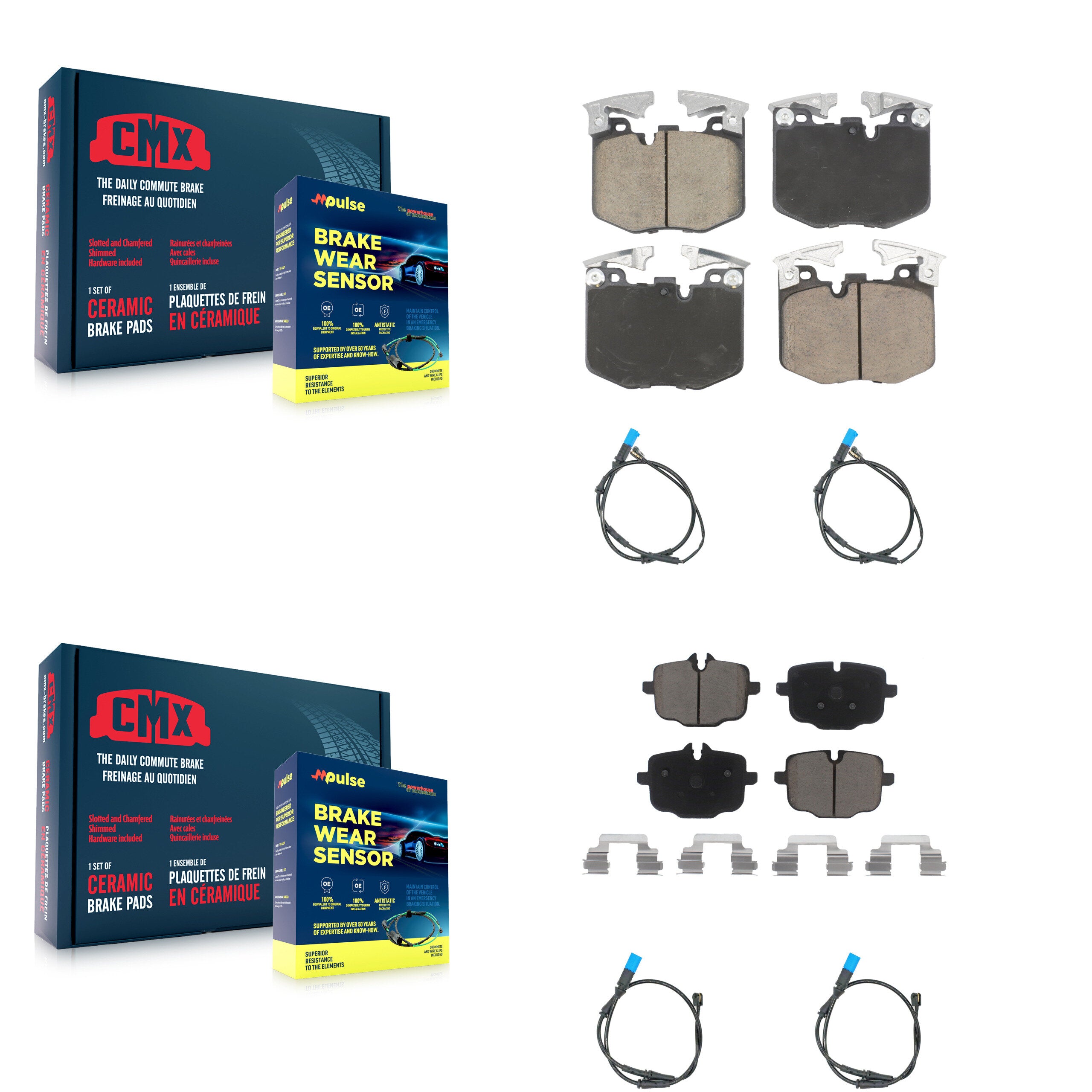CMX KCW-101112 Disc Brake Pad for 2018-2023 BMW X3 - Front and Rear product image
