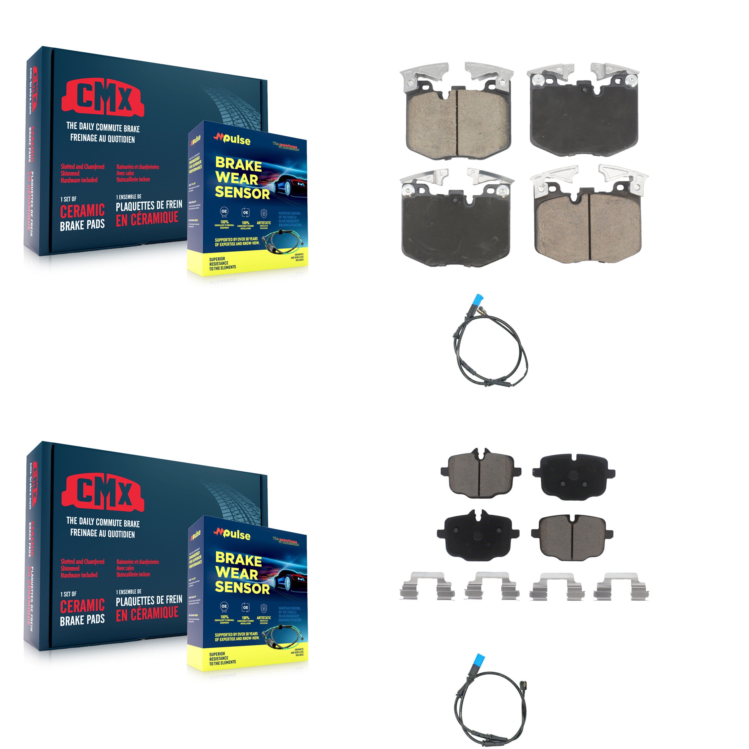 CMX KCW-101129 Disc Brake Pad for 2018-2023 BMW X3 - Front and Rear product image
