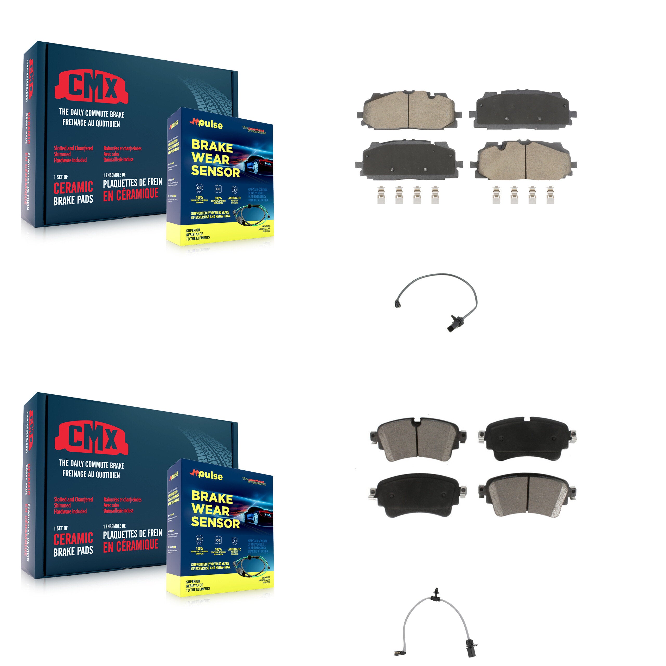 CMX KCW-101142 Disc Brake Pad for 2018-2020 Audi A6 allroad, Audi A6 Quattro, Audi A7 Sportback & more - Front and Rear product image