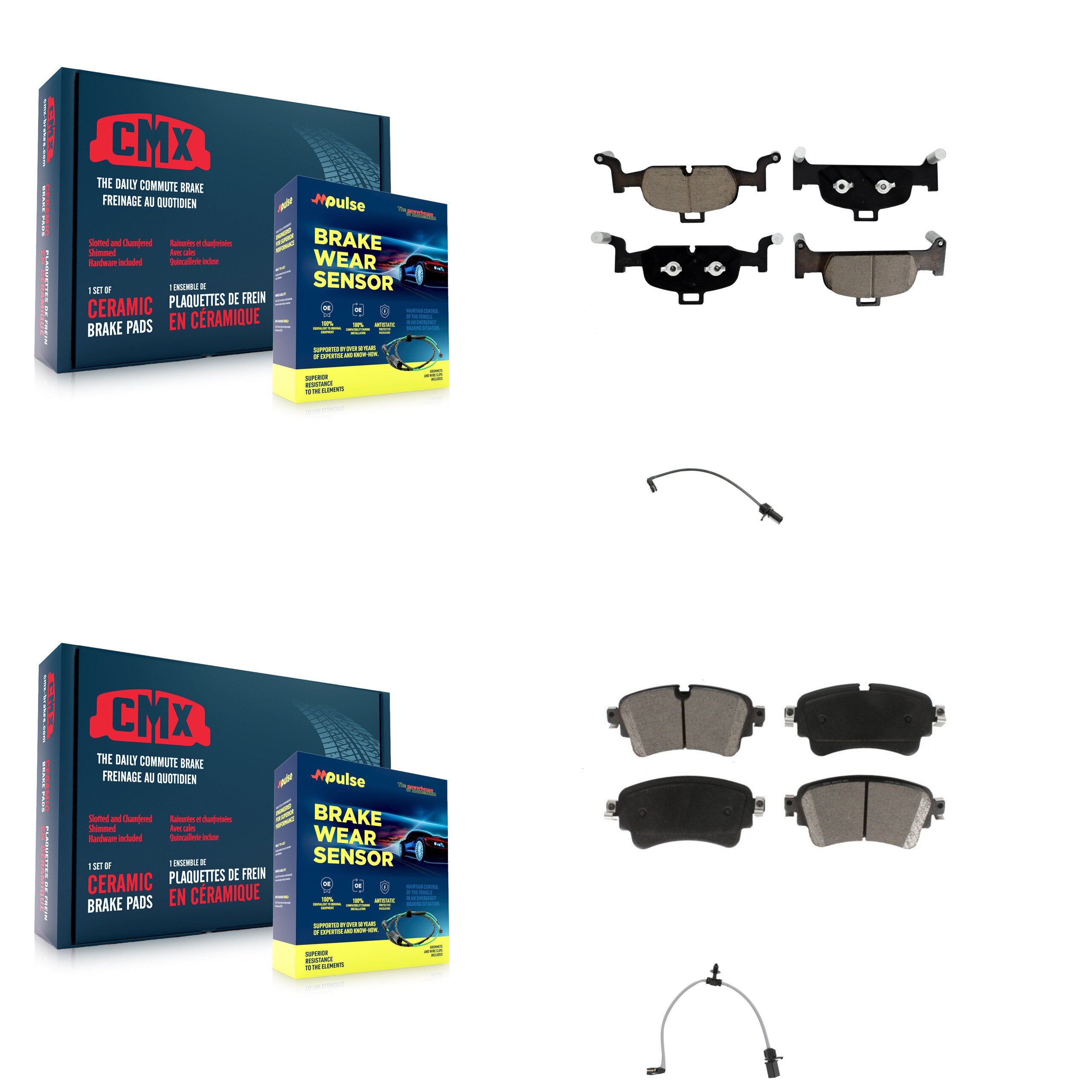 CMX KCW-101143 Disc Brake Pad for 2019-2020 Audi A6 Quattro - Front and Rear product image