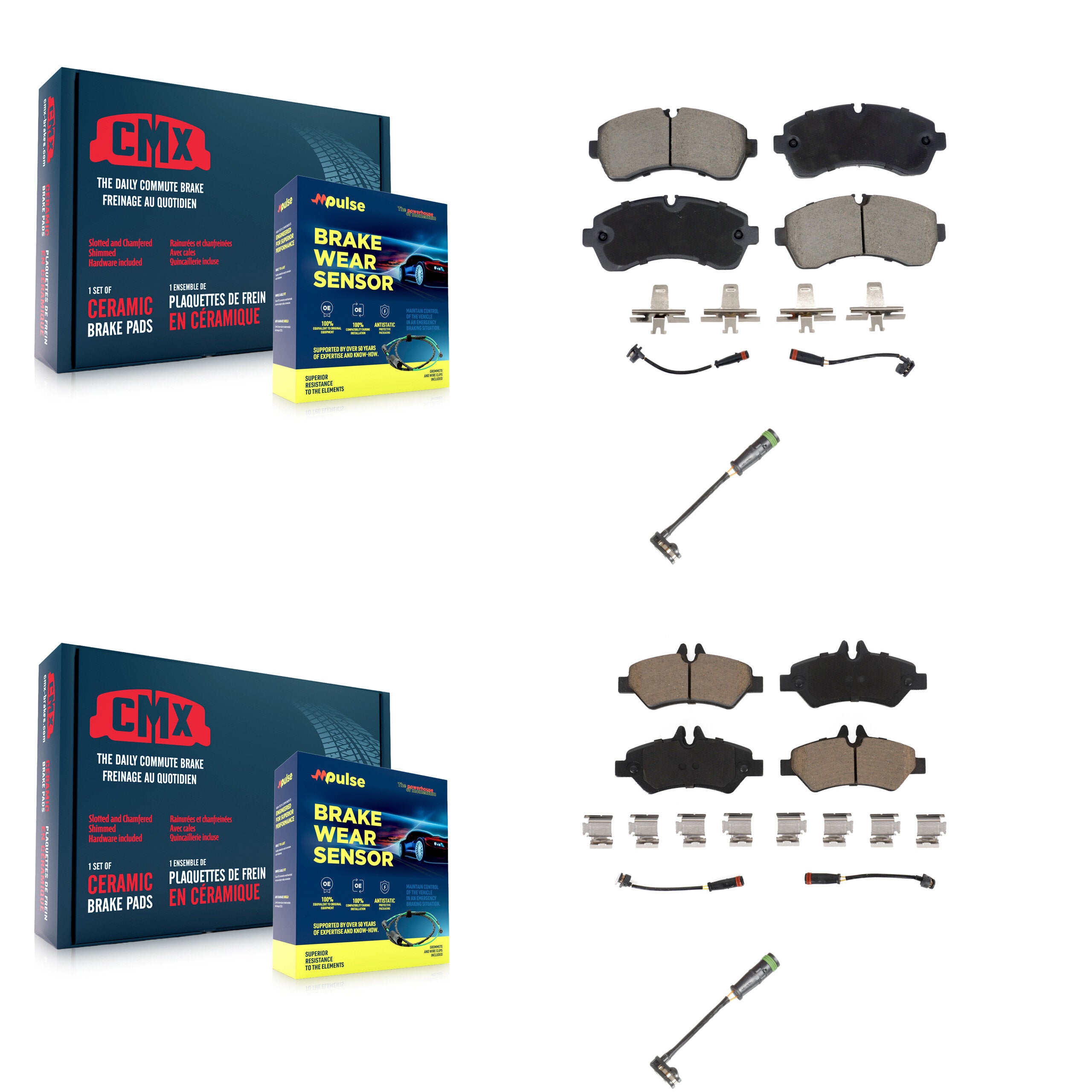 CMX KCW-101144 Disc Brake Pad for 2011-2014 Freightliner Sprinter 3500 - Front and Rear product image