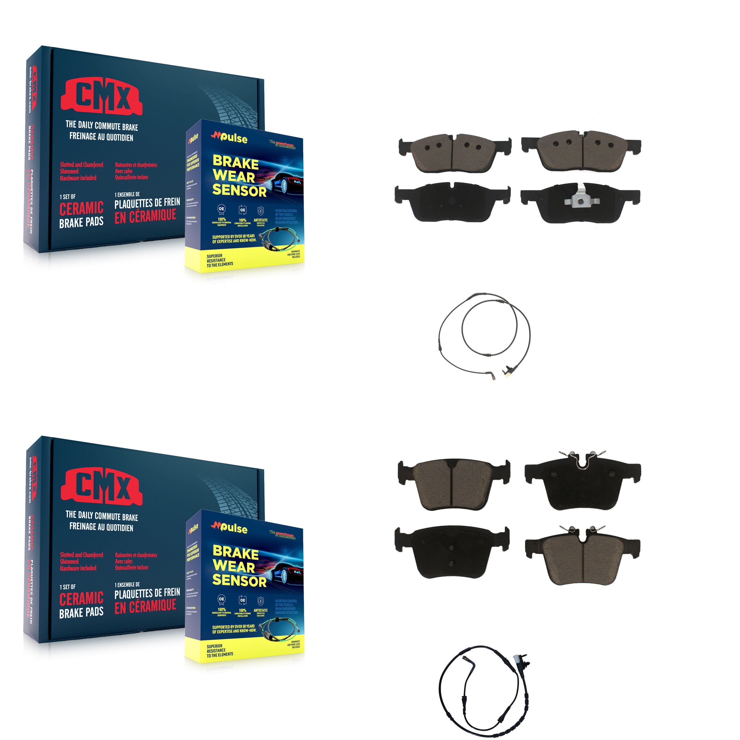 CMX KCW-101152 Disc Brake Pad for 2017-2020 Jaguar F-Pace, Land Rover Range Rover Velar - Front and Rear product image