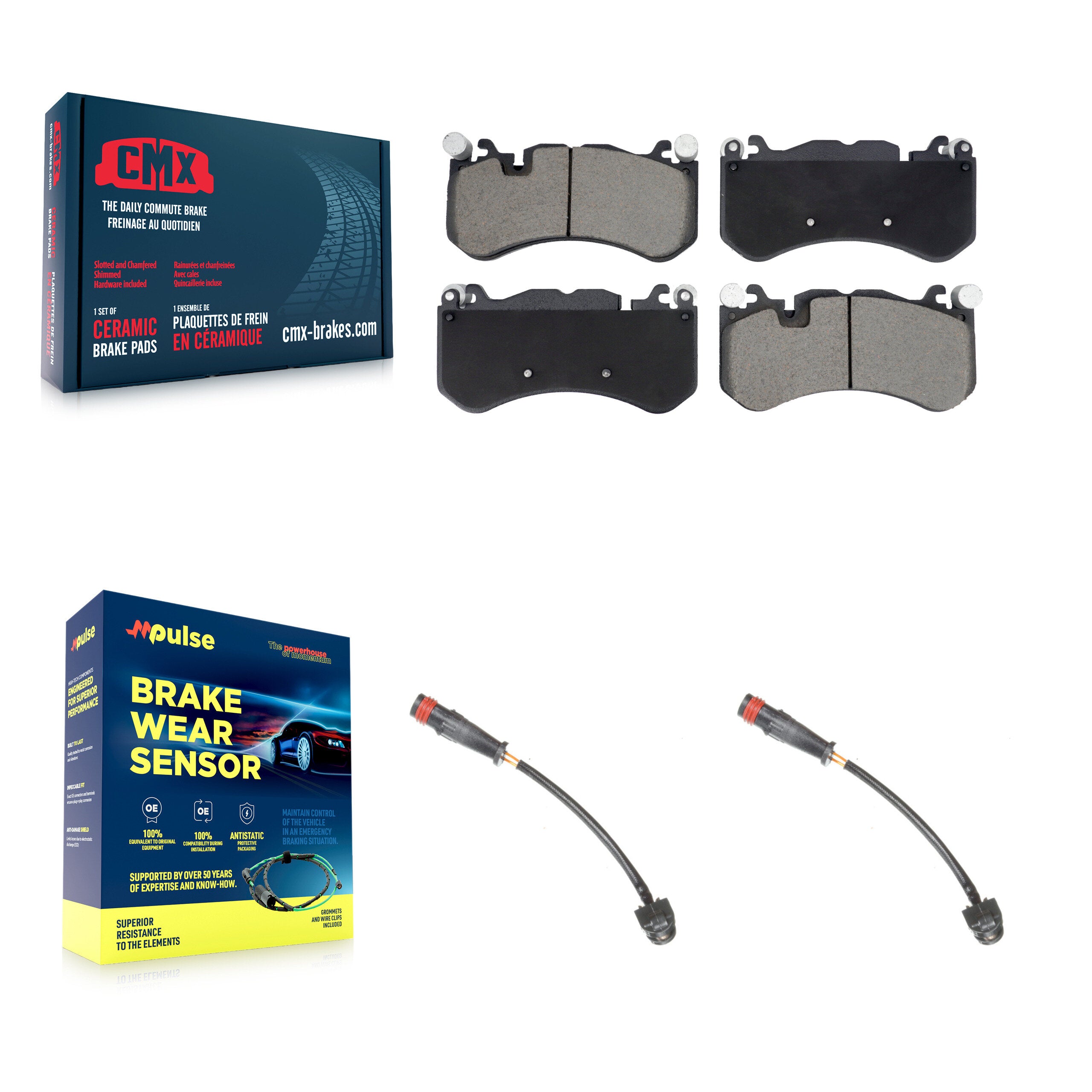 CMX KCW-101162 Disc Brake Pad for 2007-2021 Mercedes-Benz C63 AMG S, Mercedes-Benz C63 AMG, Mercedes-Benz GLC63 AMG & more - Front product image