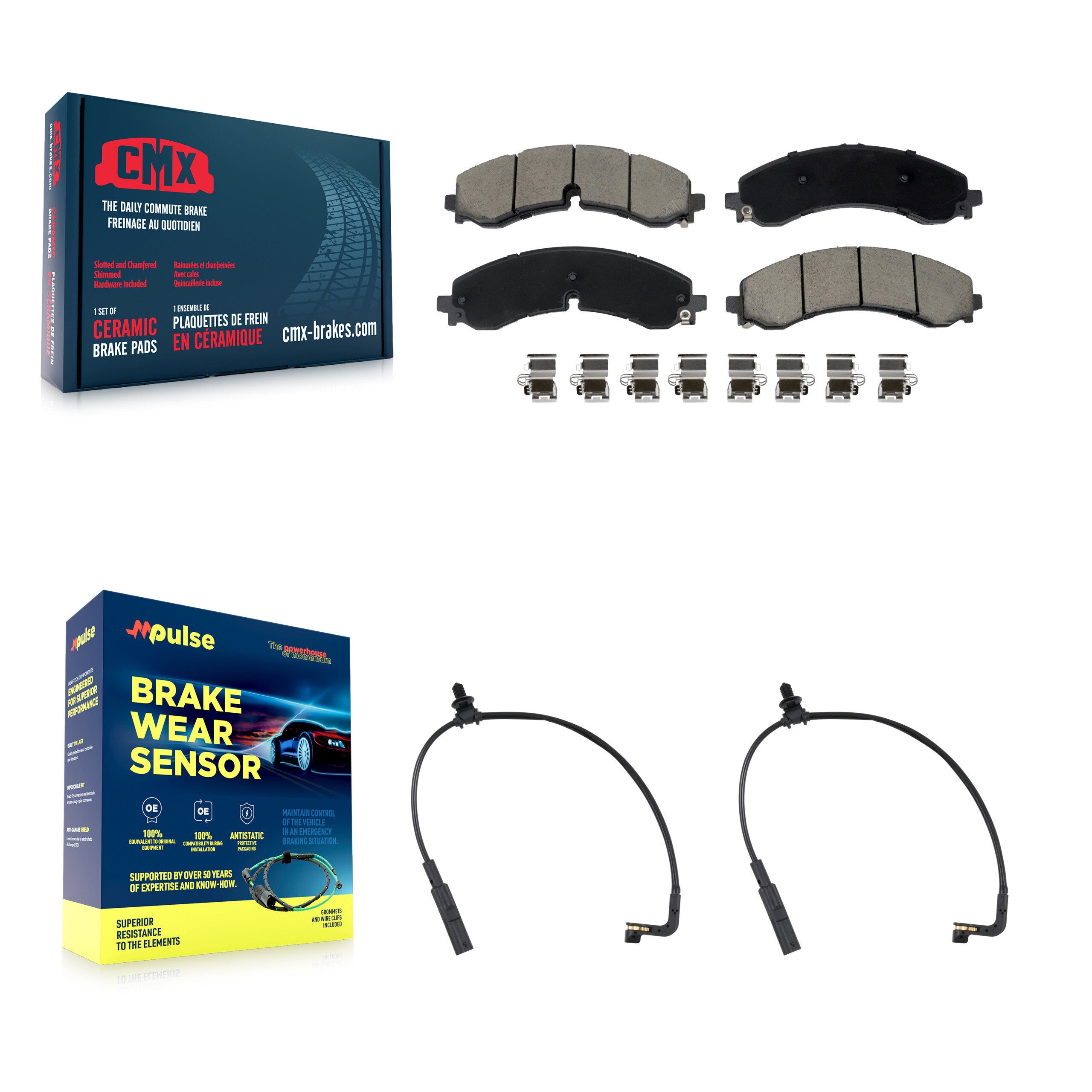 CMX KCW-101184 Disc Brake Pad for 2020-2024 Chevrolet Silverado 2500 HD, Chevrolet Silverado 3500 HD, GMC Sierra 2500 HD & more - Front product image