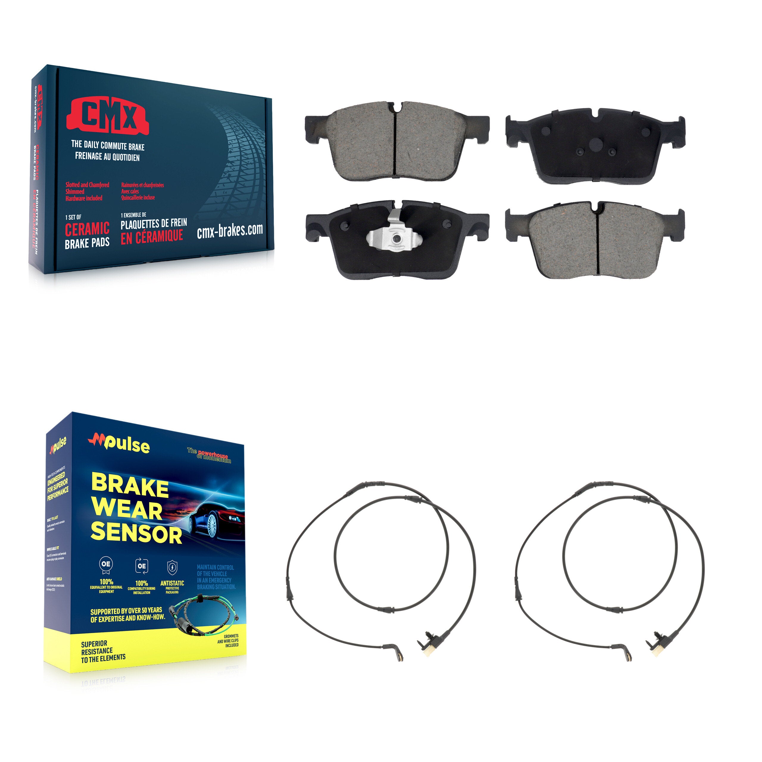 CMX KCW-101187 Disc Brake Pad for 2017-2024 Land Rover Range Rover Velar, Jaguar F-Pace - Front product image