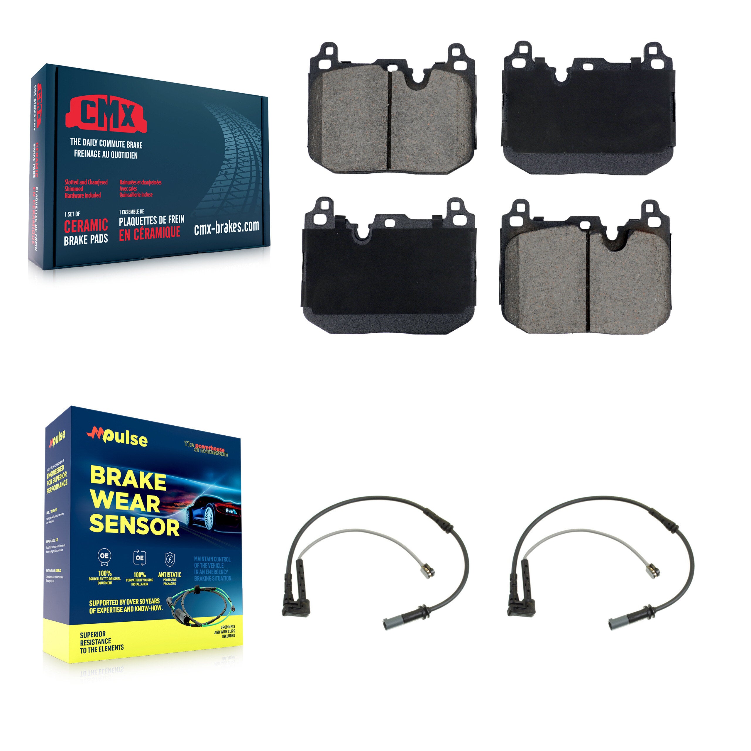 CMX KCW-101192 Disc Brake Pad for 2017-2024 BMW M235i xDrive Gran Coupe, BMW 228i Gran Coupe, Mini Cooper Clubman & more - Front product image