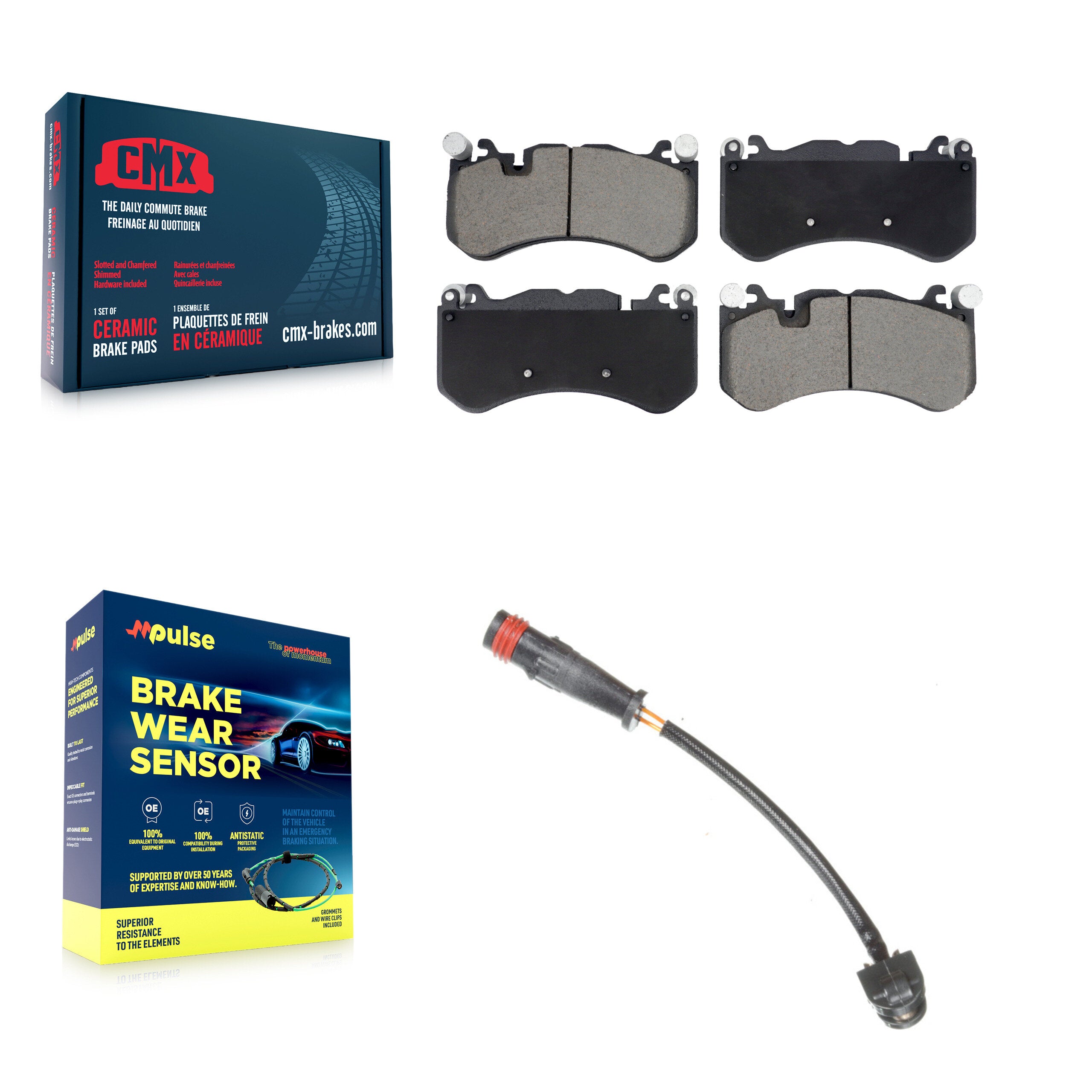 CMX KCW-101200 Disc Brake Pad for 2007-2021 Mercedes-Benz C63 AMG S, Mercedes-Benz C63 AMG, Mercedes-Benz GLC63 AMG & more - Front product image