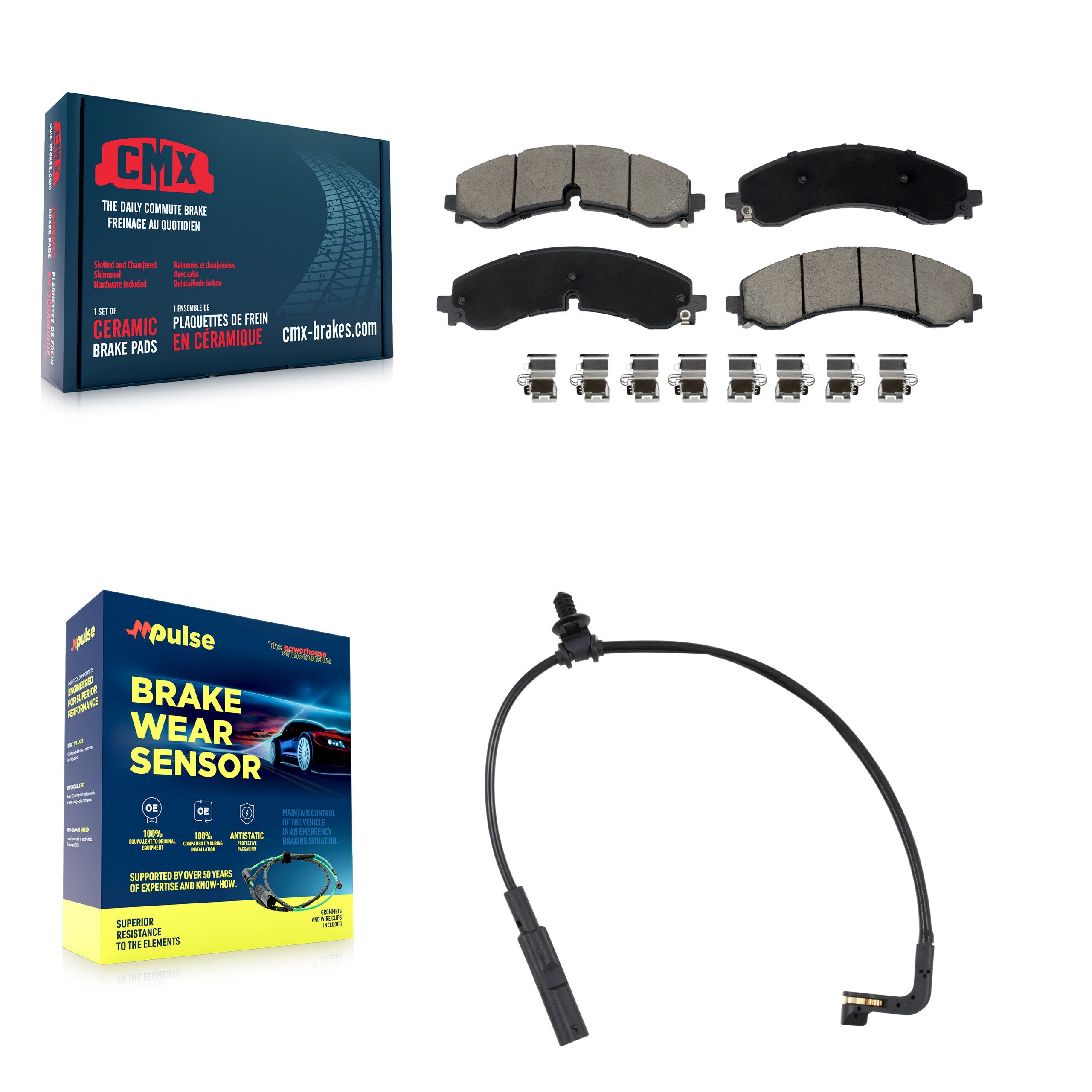 CMX KCW-101222 Disc Brake Pad for 2020-2024 Chevrolet Silverado 2500 HD, Chevrolet Silverado 3500 HD, GMC Sierra 2500 HD & more - Front product image