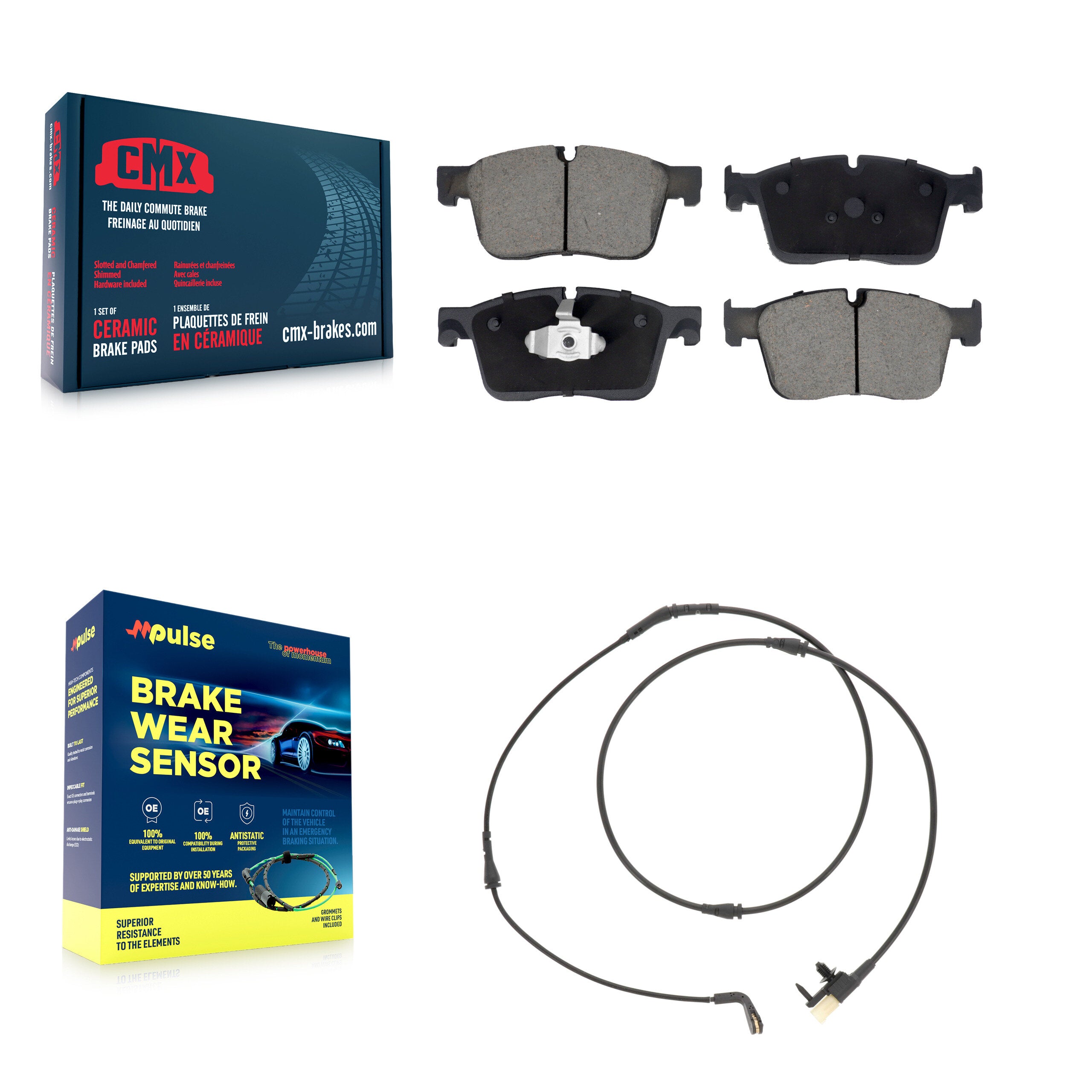 CMX KCW-101225 Disc Brake Pad for 2017-2024 Land Rover Range Rover Velar, Jaguar F-Pace - Front product image