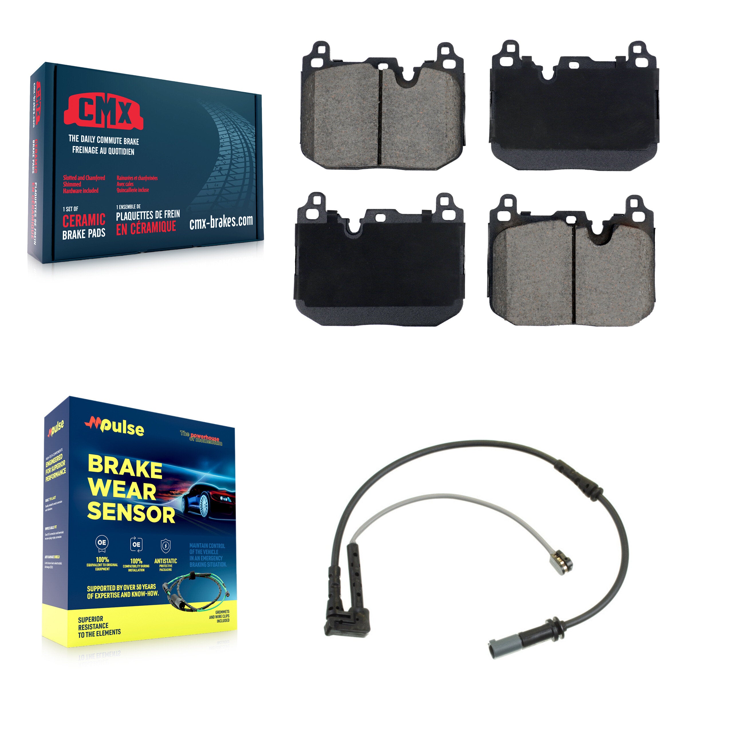 CMX KCW-101230 Disc Brake Pad for 2017-2024 BMW M235i xDrive Gran Coupe, BMW 228i Gran Coupe, Mini Cooper Clubman & more - Front product image