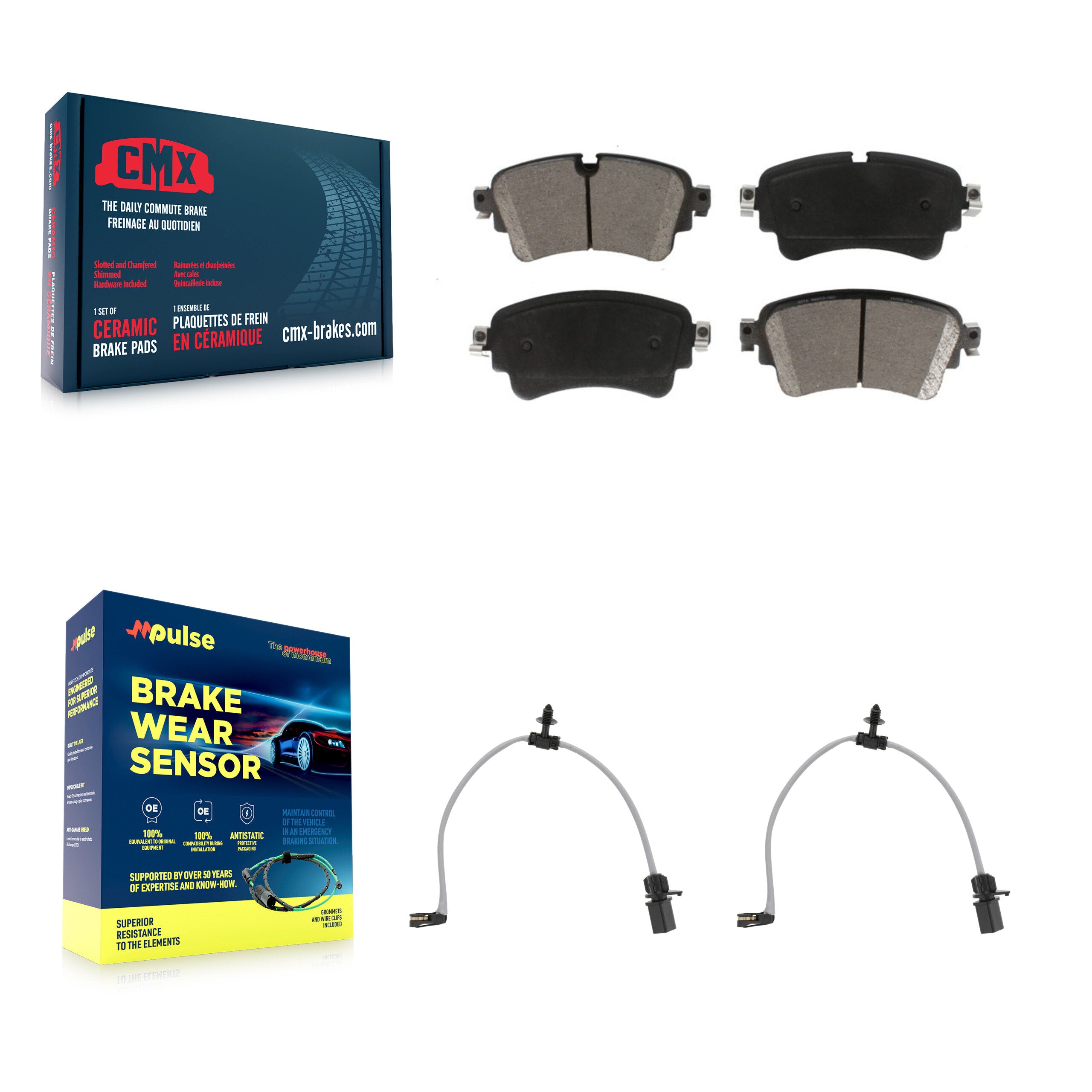 CMX KCW-101236 Disc Brake Pad for 2018-2020 Audi A6 allroad, Audi A6 Quattro, Audi A7 Sportback & more - Rear product image