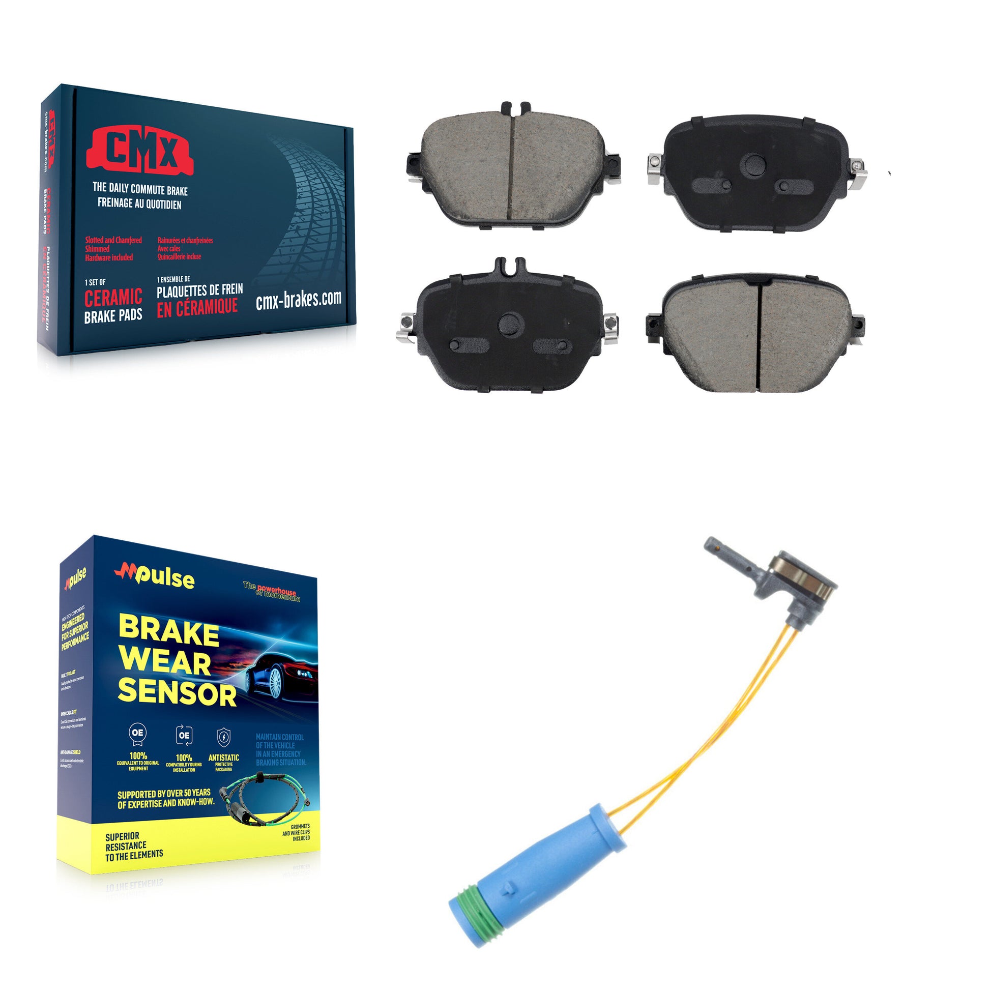CMX KCW-101258 Disc Brake Pad for 2017-2023 Mercedes-Benz CLS53 AMG, Mercedes-Benz CLS450, Mercedes-Benz E450 & more - Rear product image