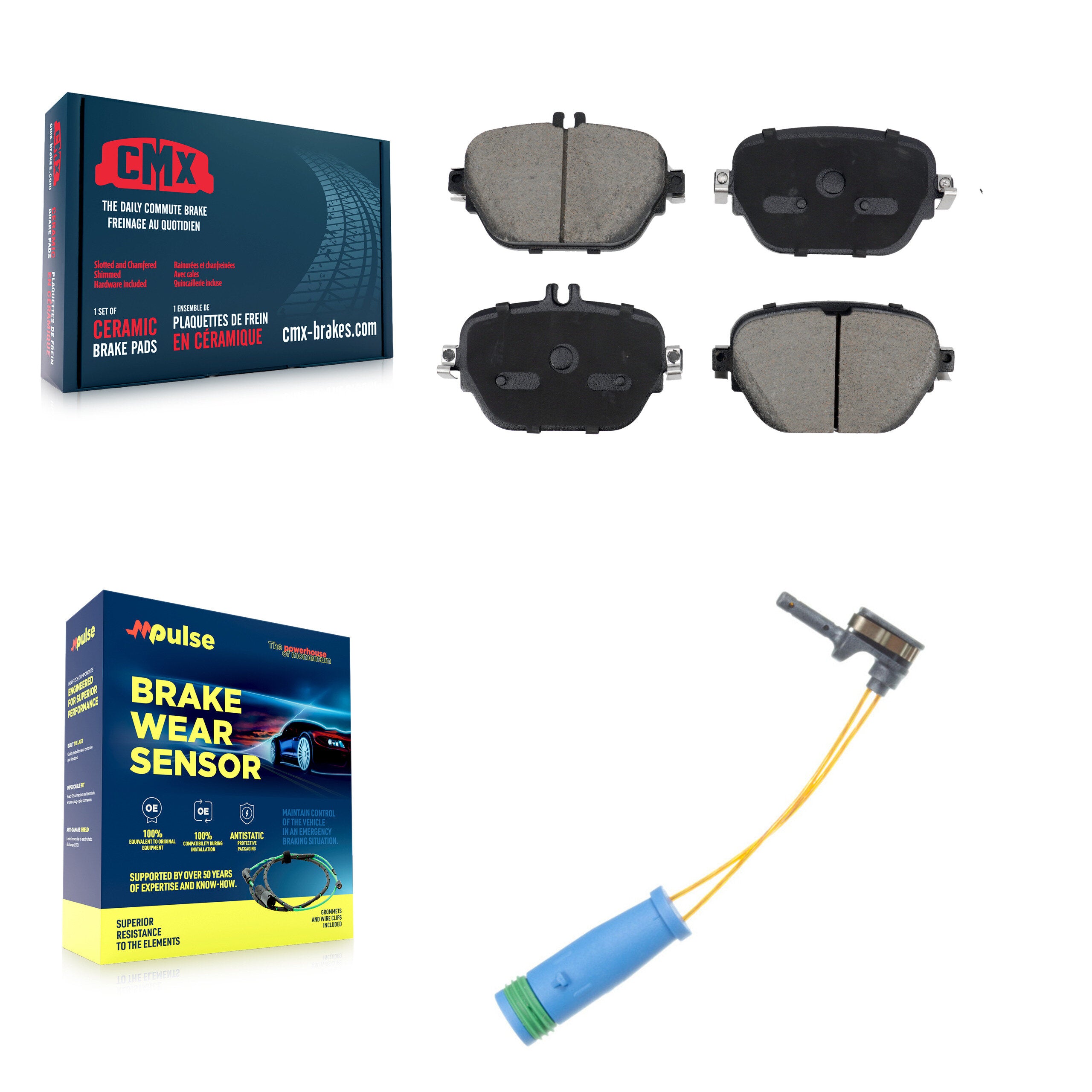 CMX KCW-101258 Disc Brake Pad for 2017-2023 Mercedes-Benz CLS53 AMG, Mercedes-Benz CLS450, Mercedes-Benz E450 & more - Rear product image