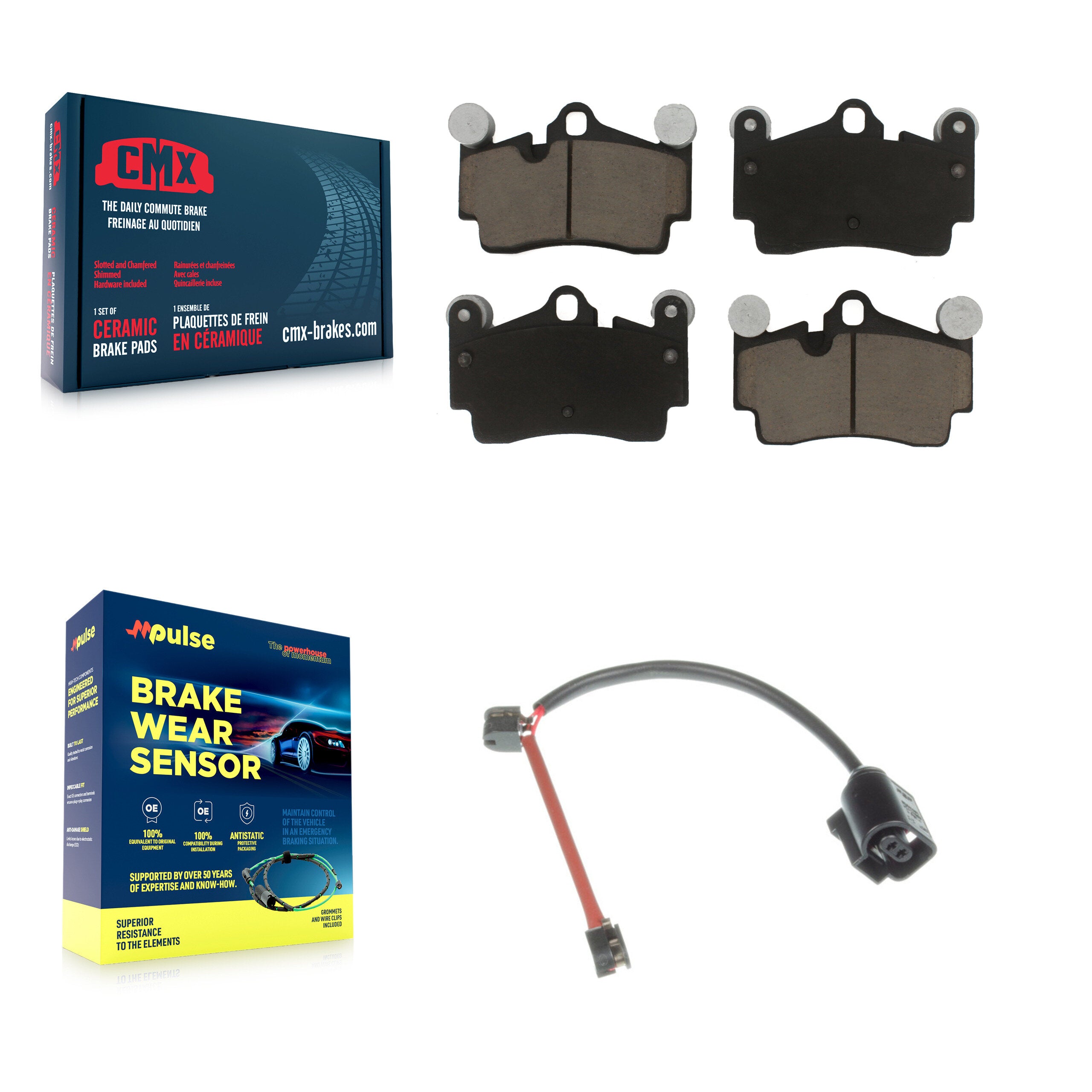 CMX KCW-101259 Disc Brake Pad for 2003-2015 Audi Q7, Porsche Cayenne, Volkswagen Touareg - Rear product image