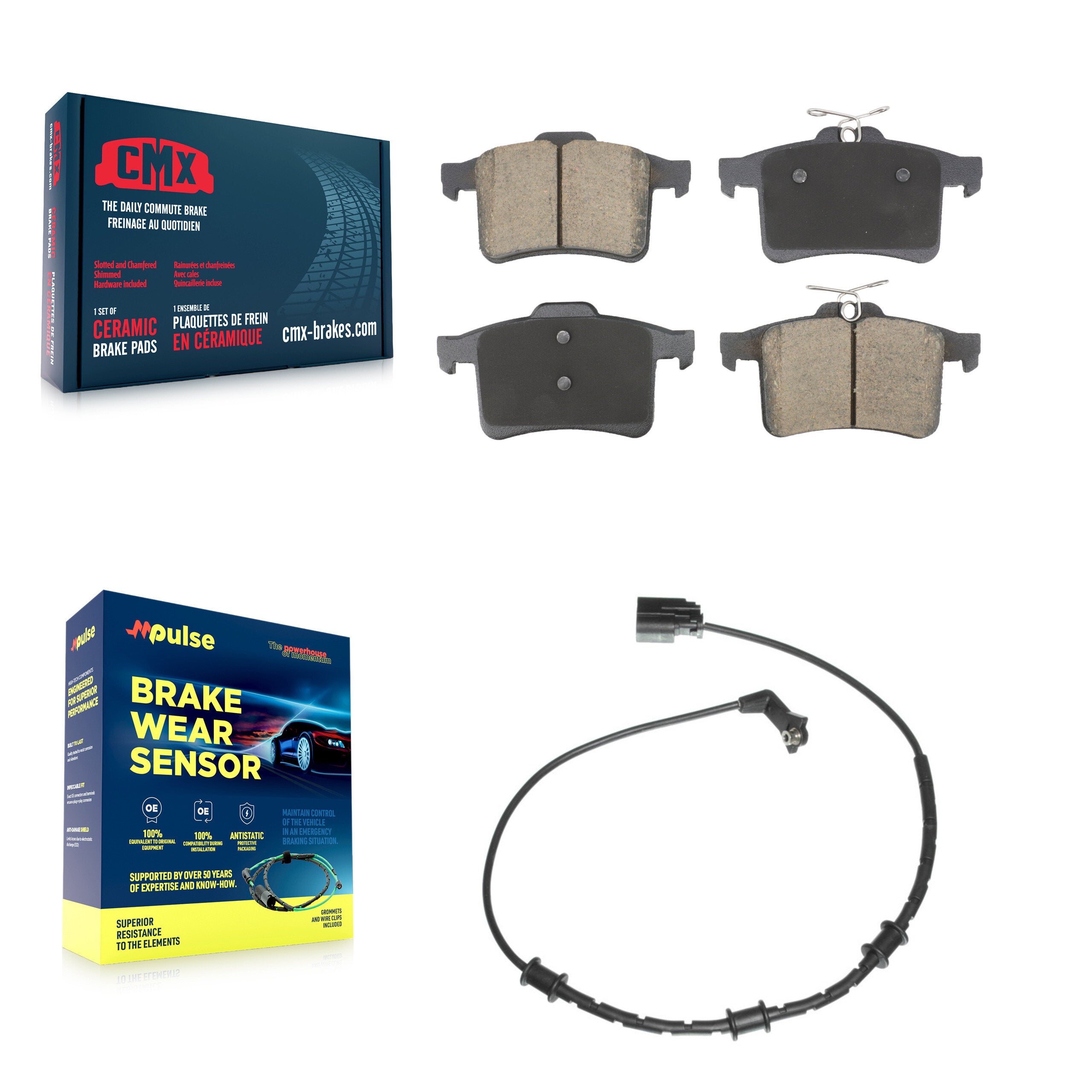 CMX KCW-101262 Disc Brake Pad for 2010-2016 Jaguar XJ, Jaguar XJR, Jaguar XF & more - Rear product image