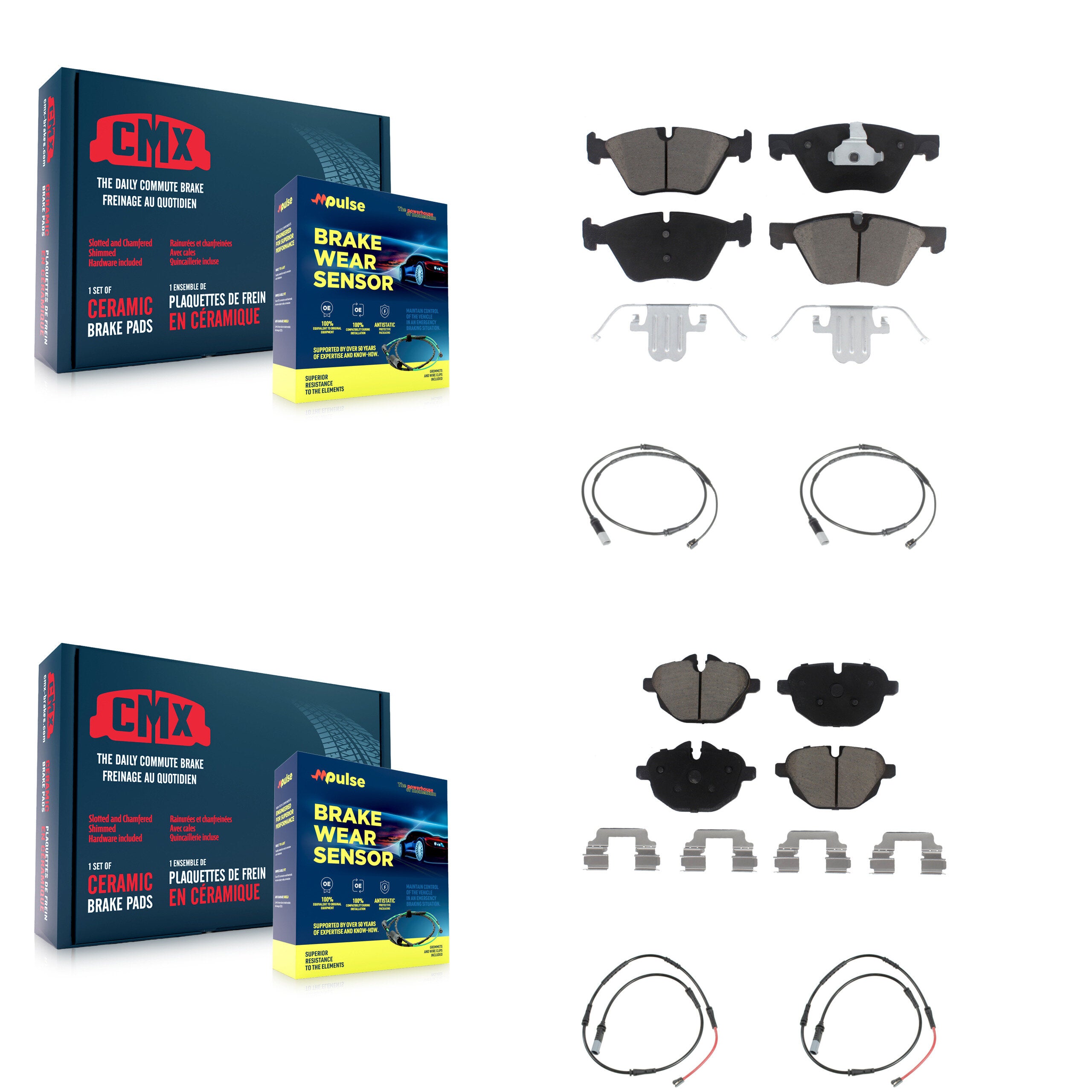 CMX KCW-101330 Disc Brake Pad for 2011-2016 BMW 528i - Front and Rear product image