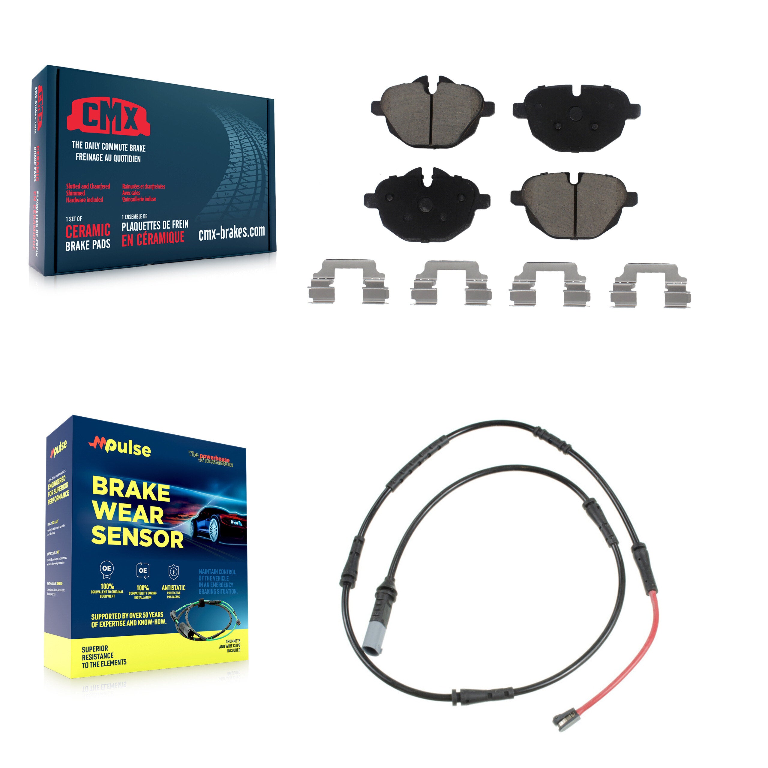 CMX KCW-101399 Disc Brake Pad for 2011-2016 BMW 535d, BMW 535d xDrive, BMW 528i xDrive & more - Rear product image