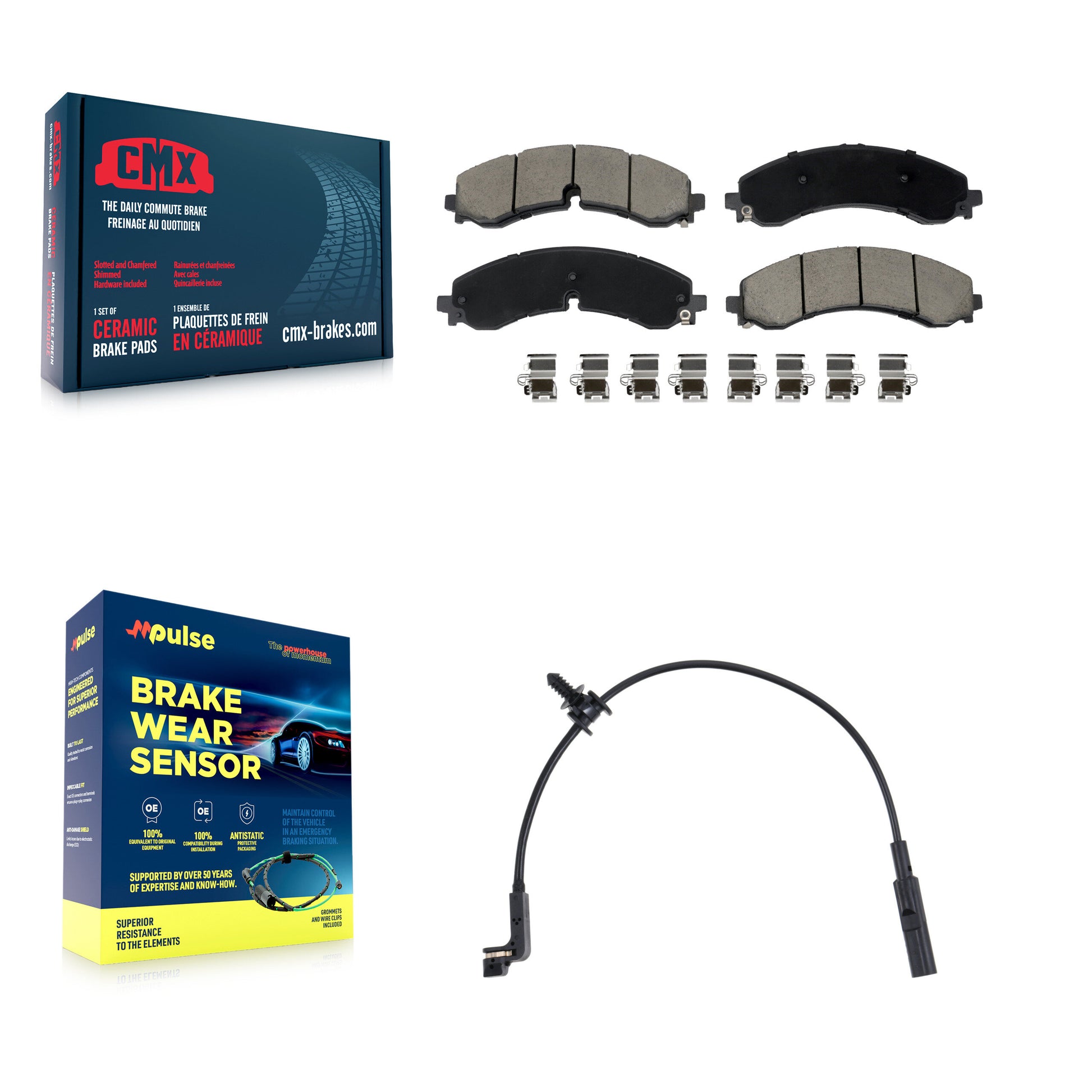 CMX KCW-101408 Disc Brake Pad for 2023-2024 Chevrolet Silverado 2500 HD, Chevrolet Silverado 3500 HD, GMC Sierra 2500 HD & more - Rear product image